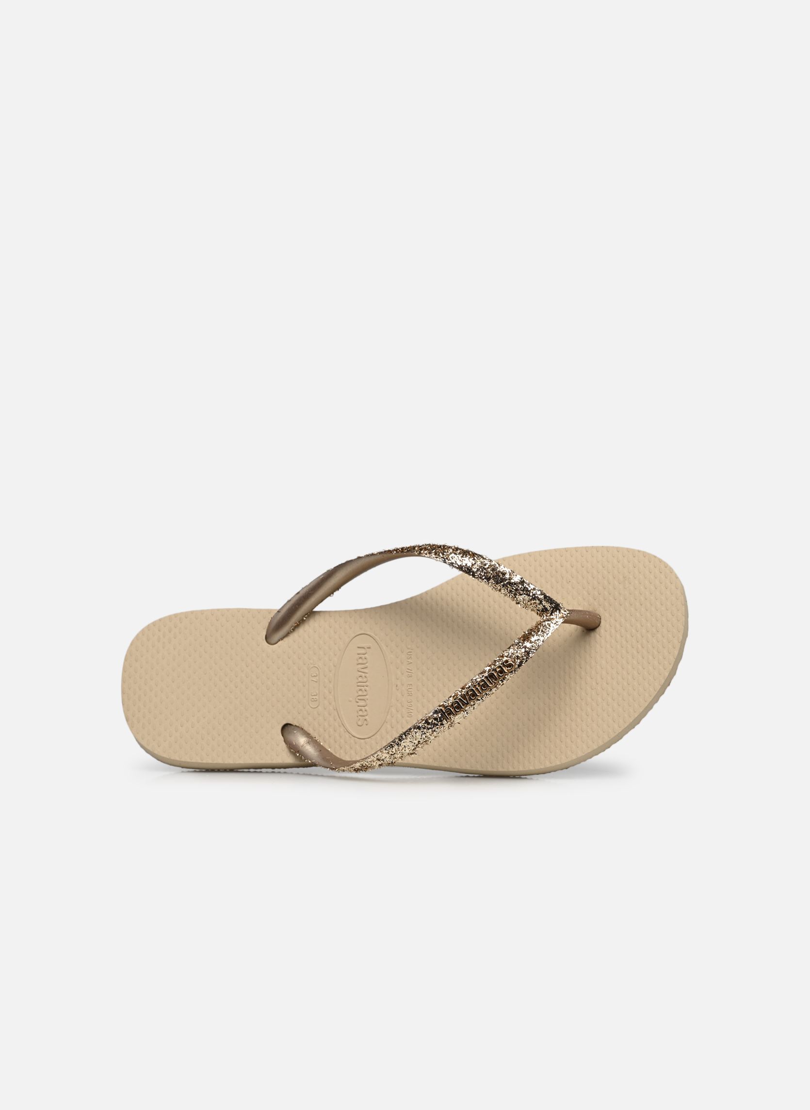 Flip-Flops Slim Glitter II W damen gold und bronze Havaianas Flip-Flops Slim Glitter II W damen gold und bronze SAND GREY
