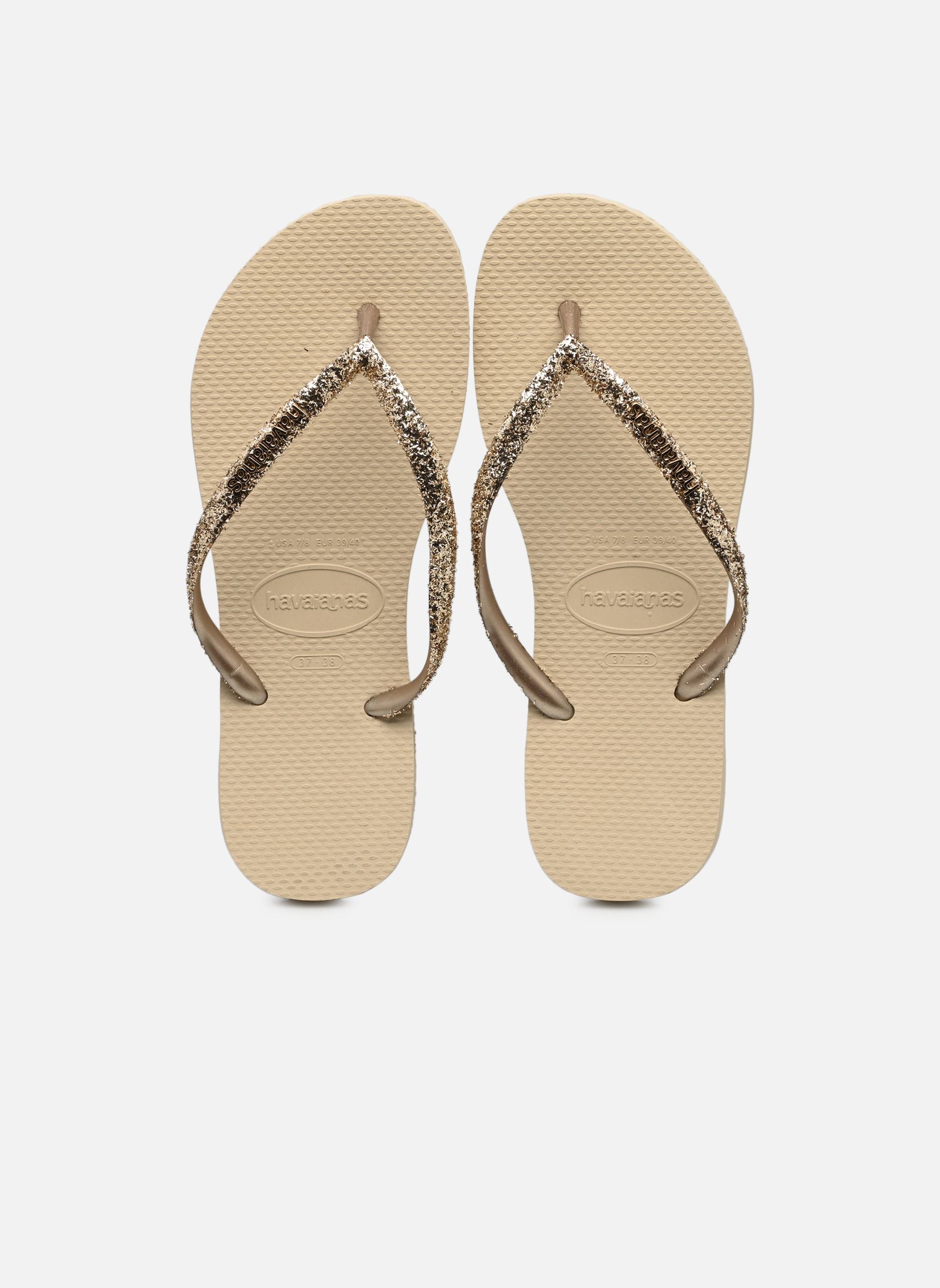 Flip-Flops Slim Glitter II W damen gold und bronze Havaianas Flip-Flops Slim Glitter II W damen gold und bronze SAND GREY