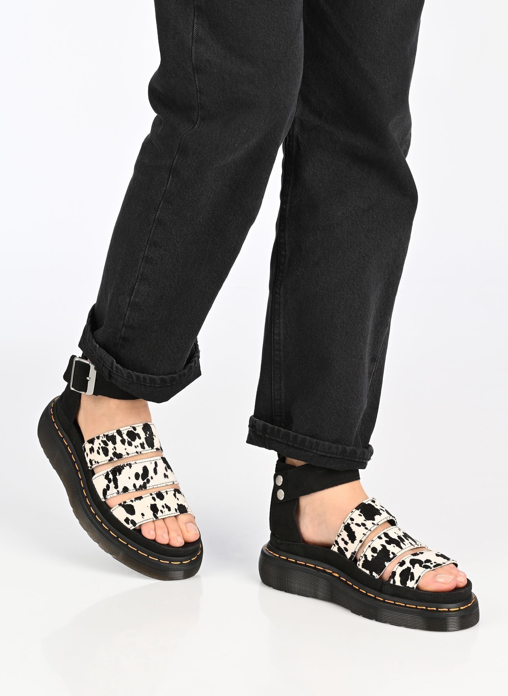 Sandales compensées et plateformes Clarissa II Quad femme noir Dr. Martens Sandales compensées et plateformes Clarissa II Quad femme noir CREAM+BLACK HAIR ON+EH SUEDE