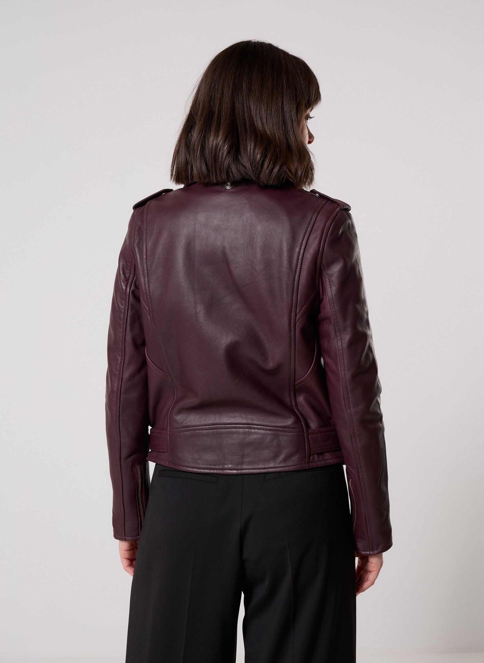 Jacken Veste Perfecto Ceinture-LCW8600 damen bordeaux Schott Jacken Veste Perfecto Ceinture-LCW8600 damen bordeaux PLUM