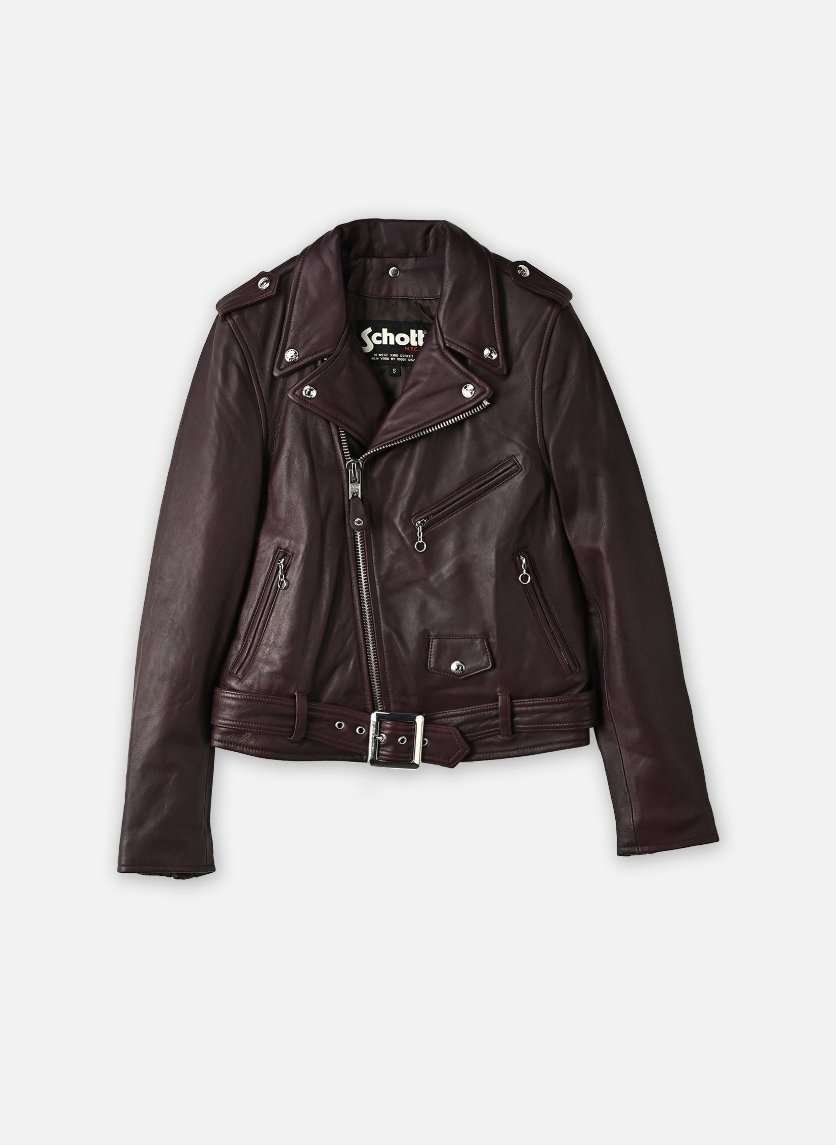 Blouson Schott Blouson perfecto en cuir agneau ref 31135 Plum EU - vue 2