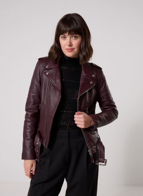 Schott Jacken Veste Perfecto Ceinture-LCW8600 damen bordeaux