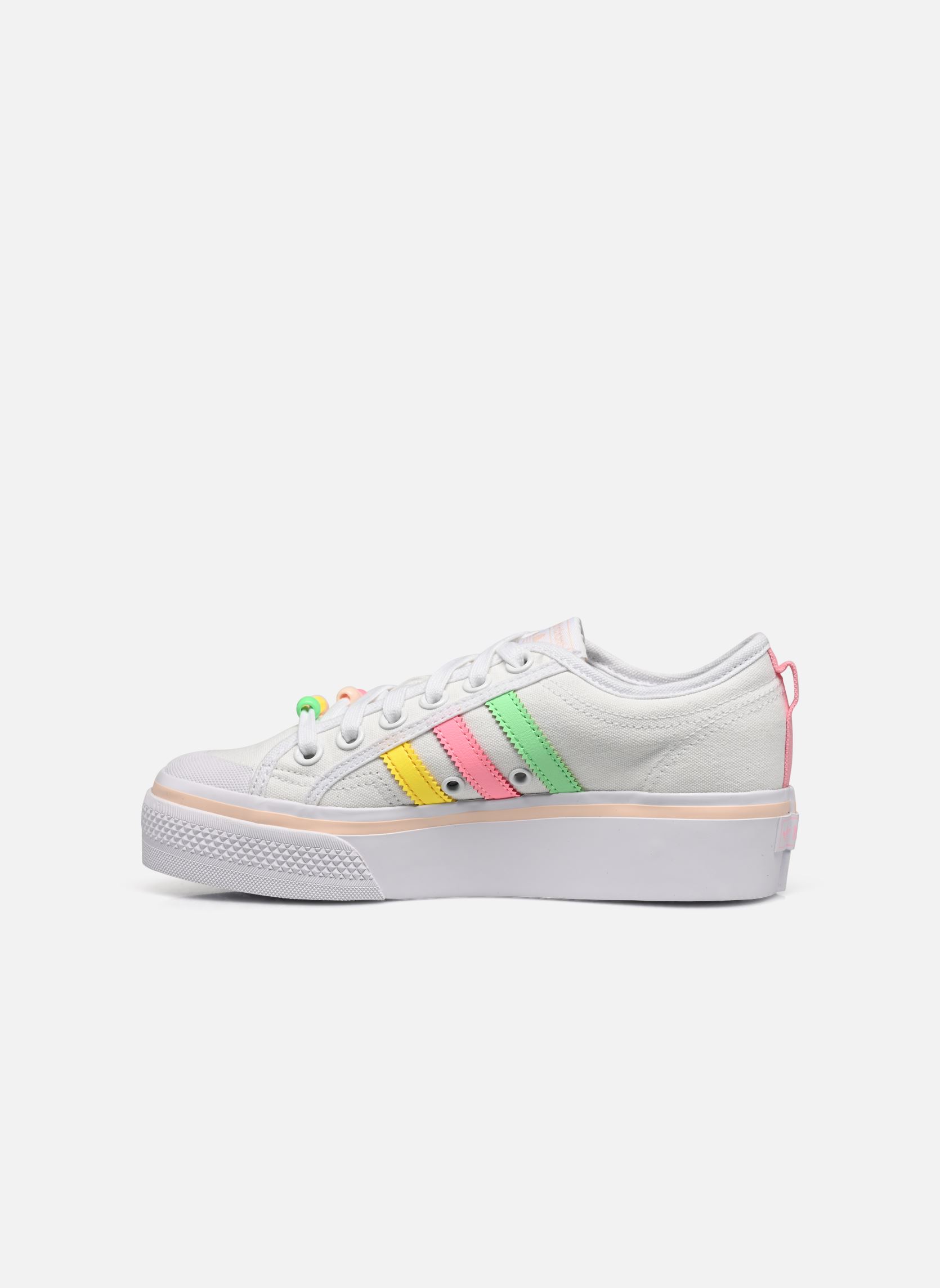 Niedrige Sneaker Nizza Platform J mädchen weiß adidas originals Niedrige Sneaker Nizza Platform J mädchen weiß FTWWHT/BEAMYE/BEAMPK