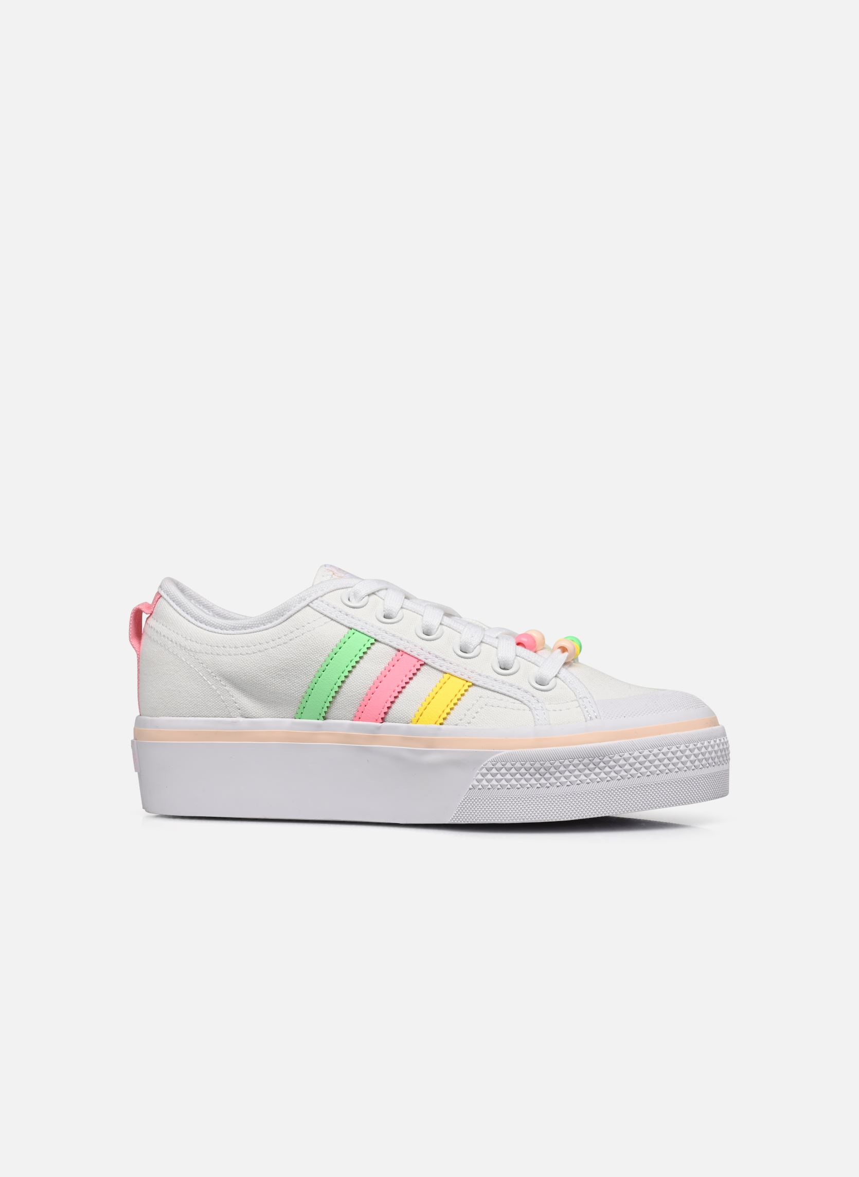 Niedrige Sneaker Nizza Platform J mädchen weiß adidas originals Niedrige Sneaker Nizza Platform J mädchen weiß FTWWHT/BEAMYE/BEAMPK