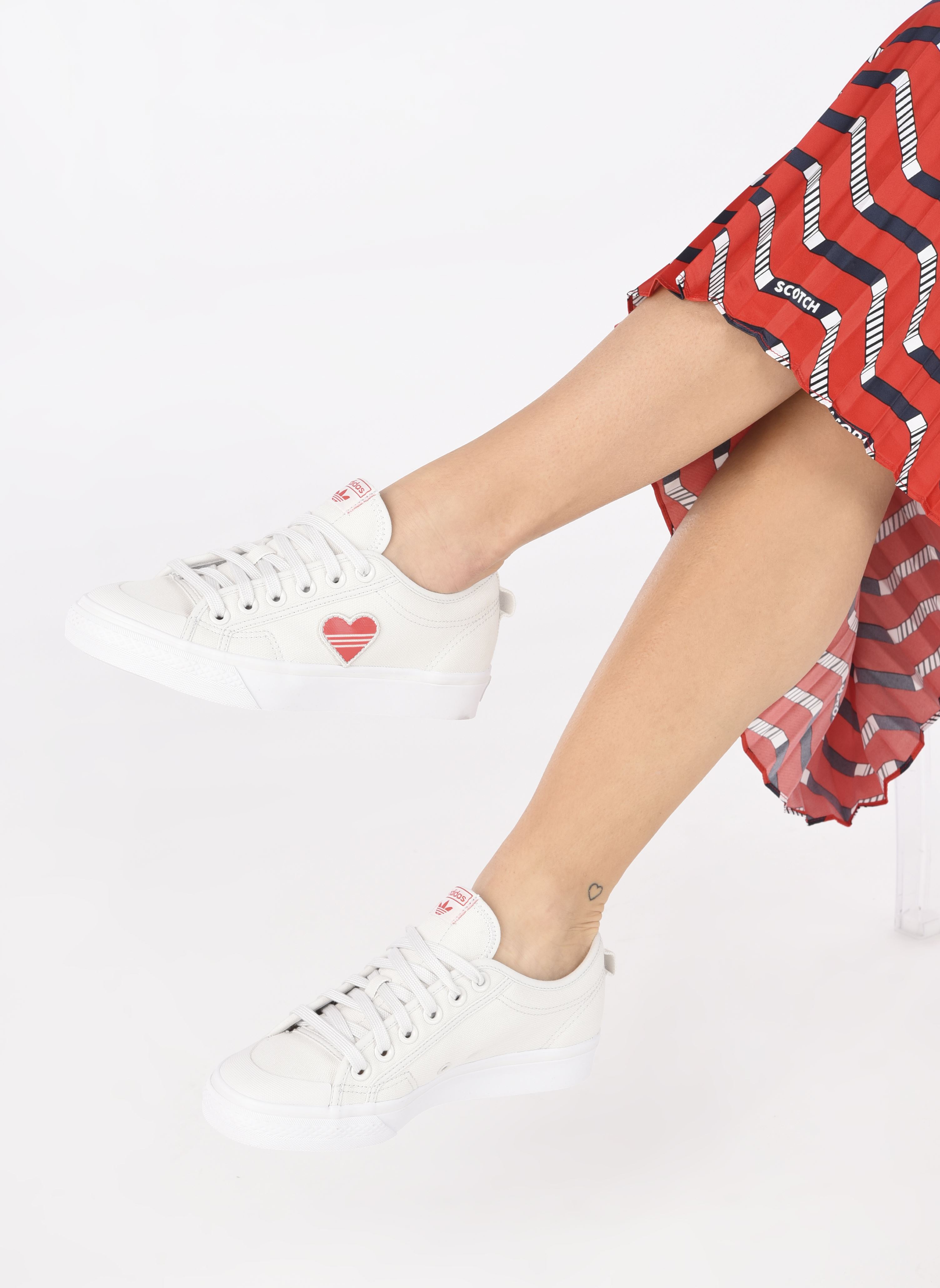 Zapatillas de lona Nizza Trefoil W mujer blanco adidas originals Zapatillas de lona Nizza Trefoil W mujer blanco BLANC CRISTAL