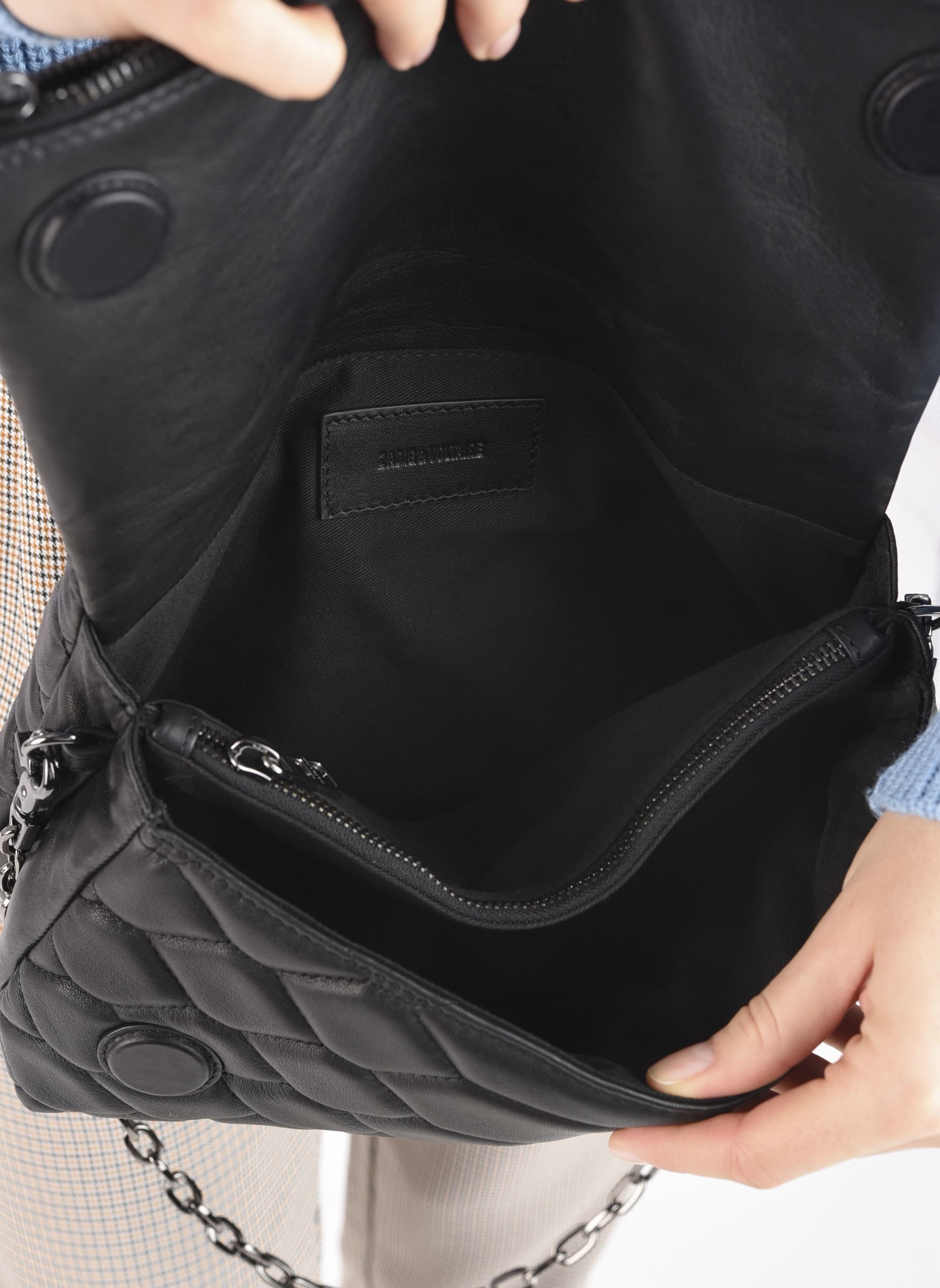 Bandolera Rocky XL Mat SCA mujer negro Zadig & Voltaire Bandolera Rocky XL Mat SCA mujer negro NOIR