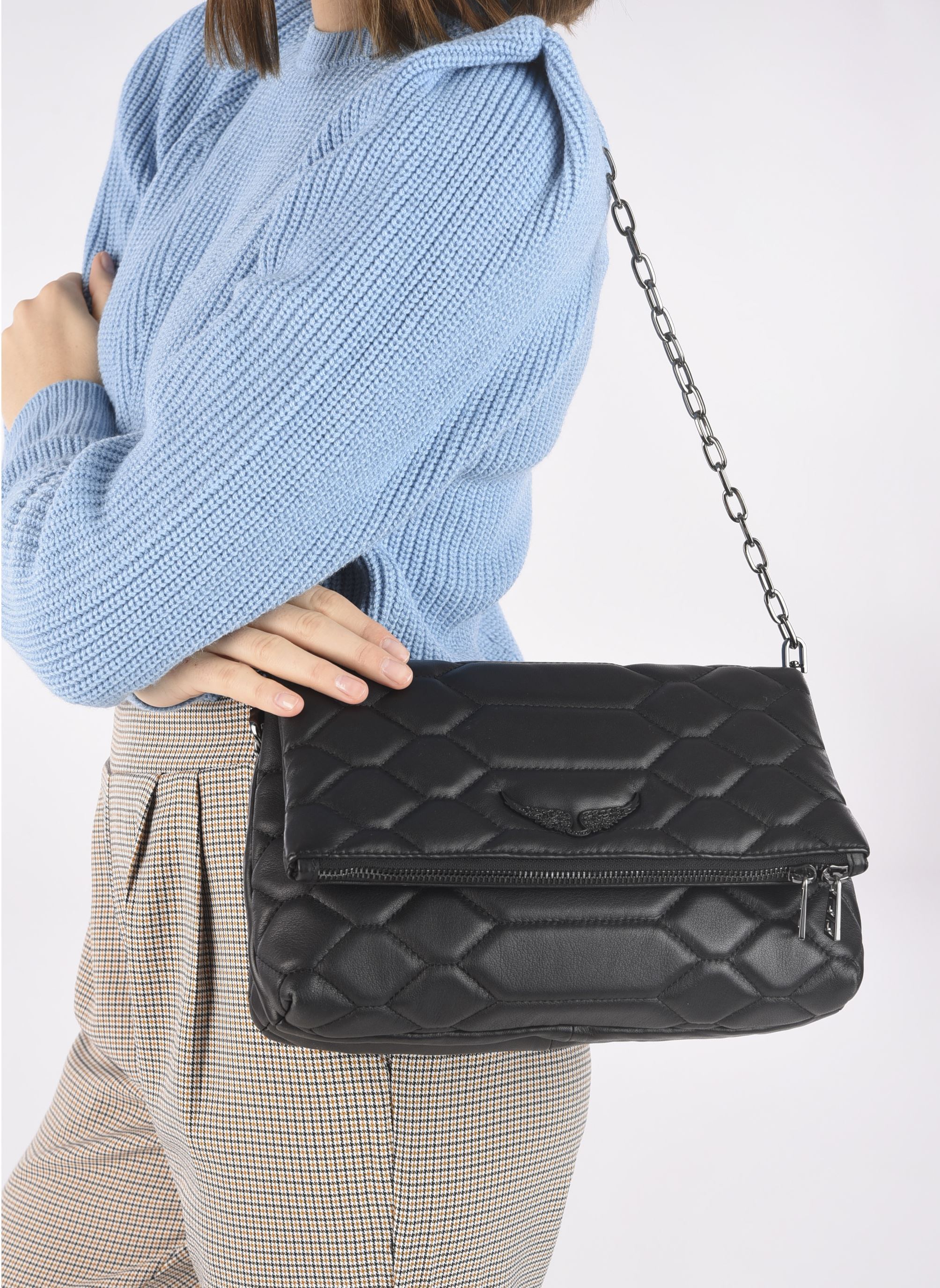 Bandolera Rocky XL Mat SCA mujer negro Zadig & Voltaire Bandolera Rocky XL Mat SCA mujer negro NOIR