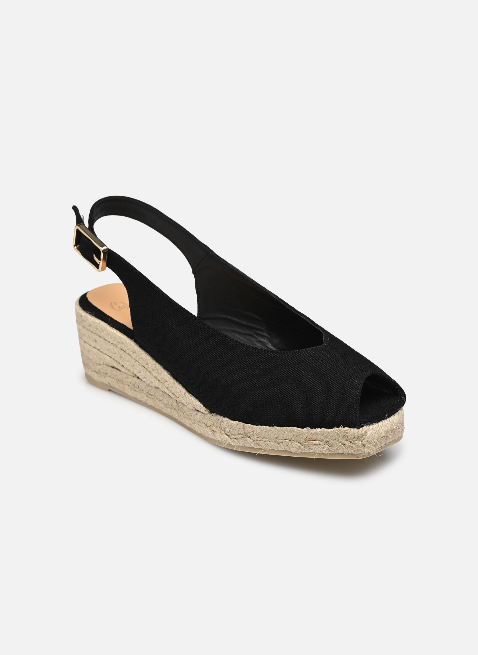 Espadrilles met sleehak en plateau Dosalia H3 dames zwart Castaner Espadrilles met sleehak en plateau Dosalia H3 dames zwart NEGRO