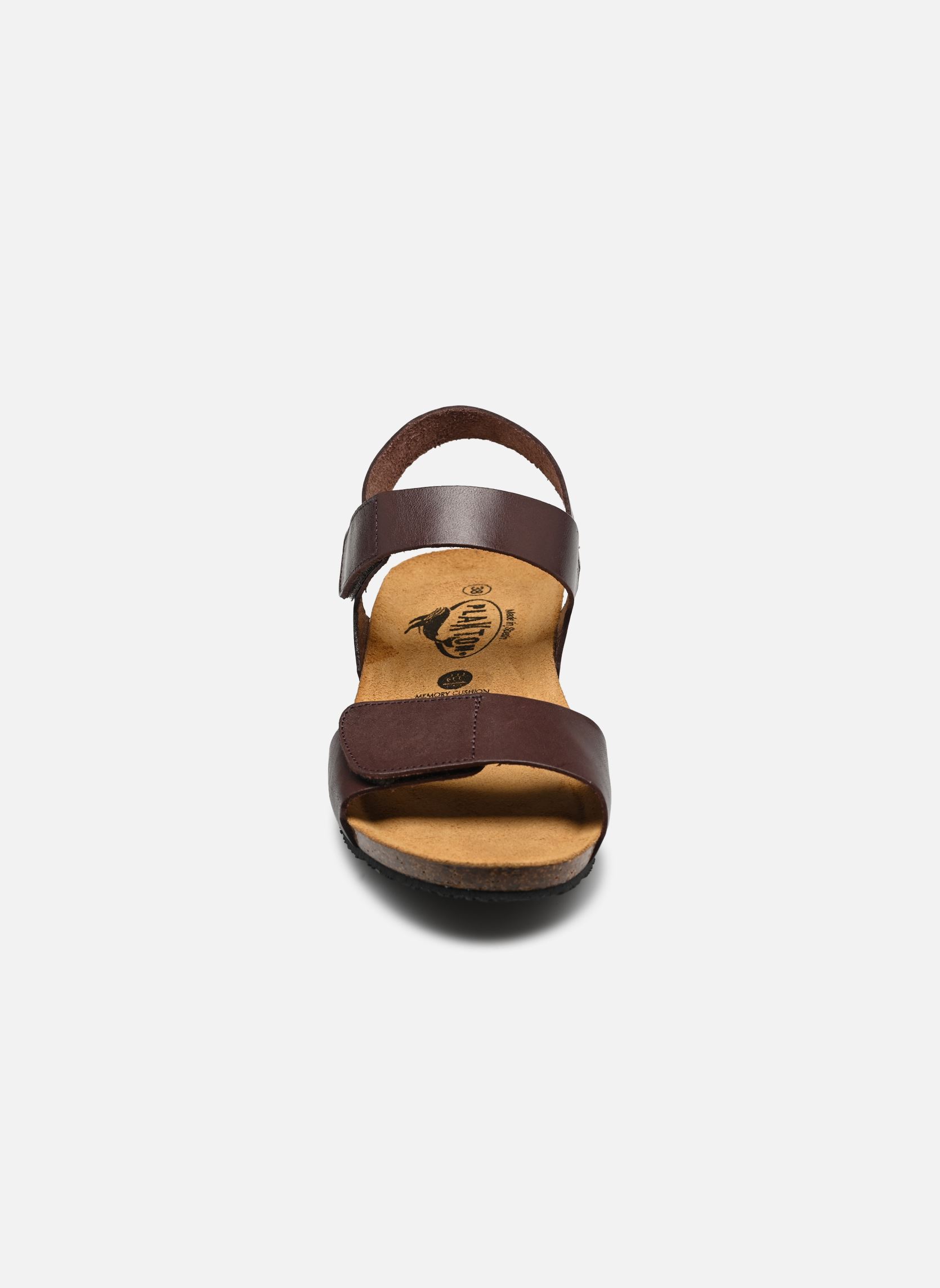 Sandalen met sleehak en plateau Norita dames bruin Plakton Sandalen met sleehak en plateau Norita dames bruin MARRON