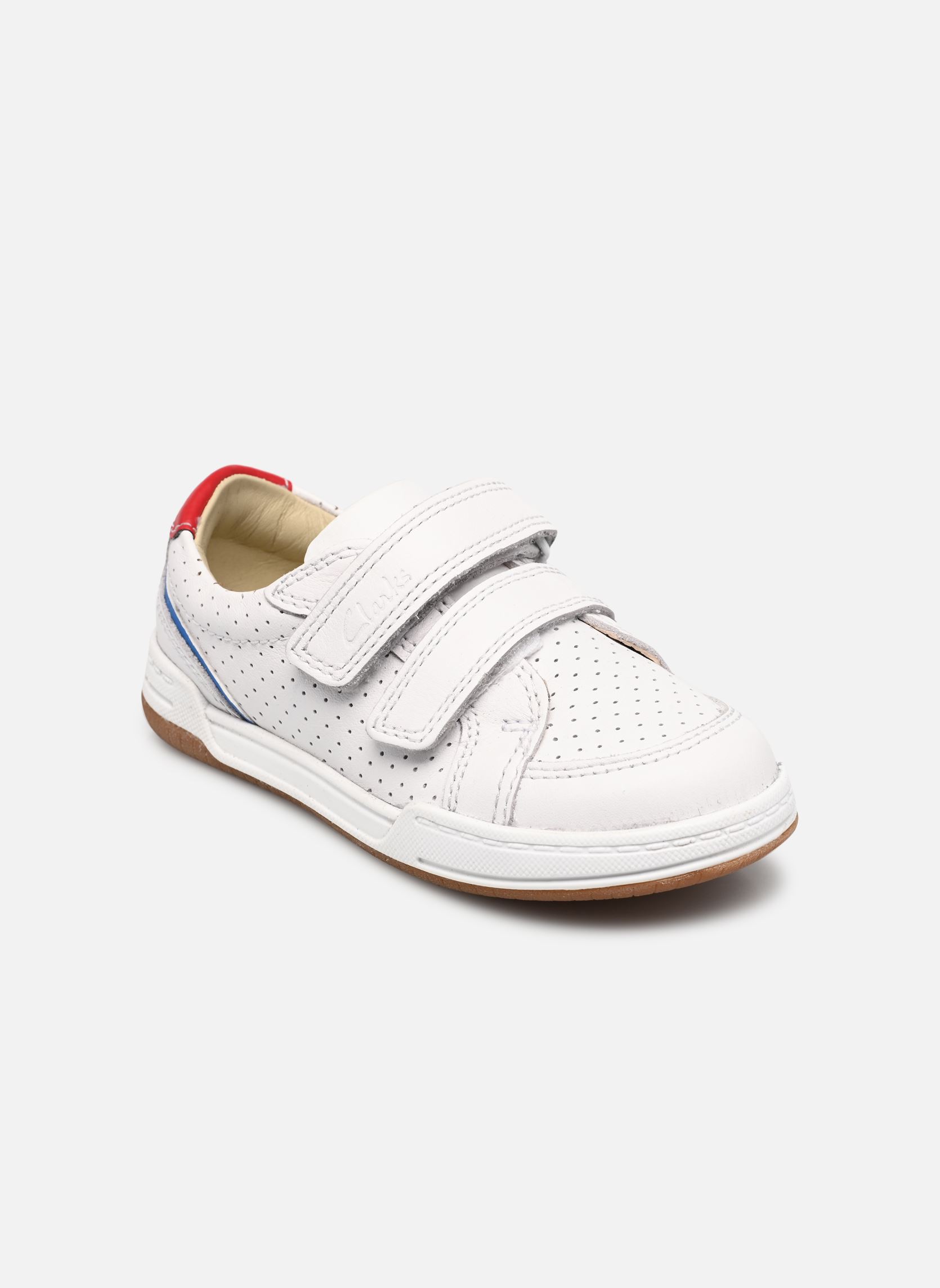 Niedrige Sneaker Fawn Solo T mädchen weiß Clarks Niedrige Sneaker Fawn Solo T mädchen weiß WHITE LEATHER