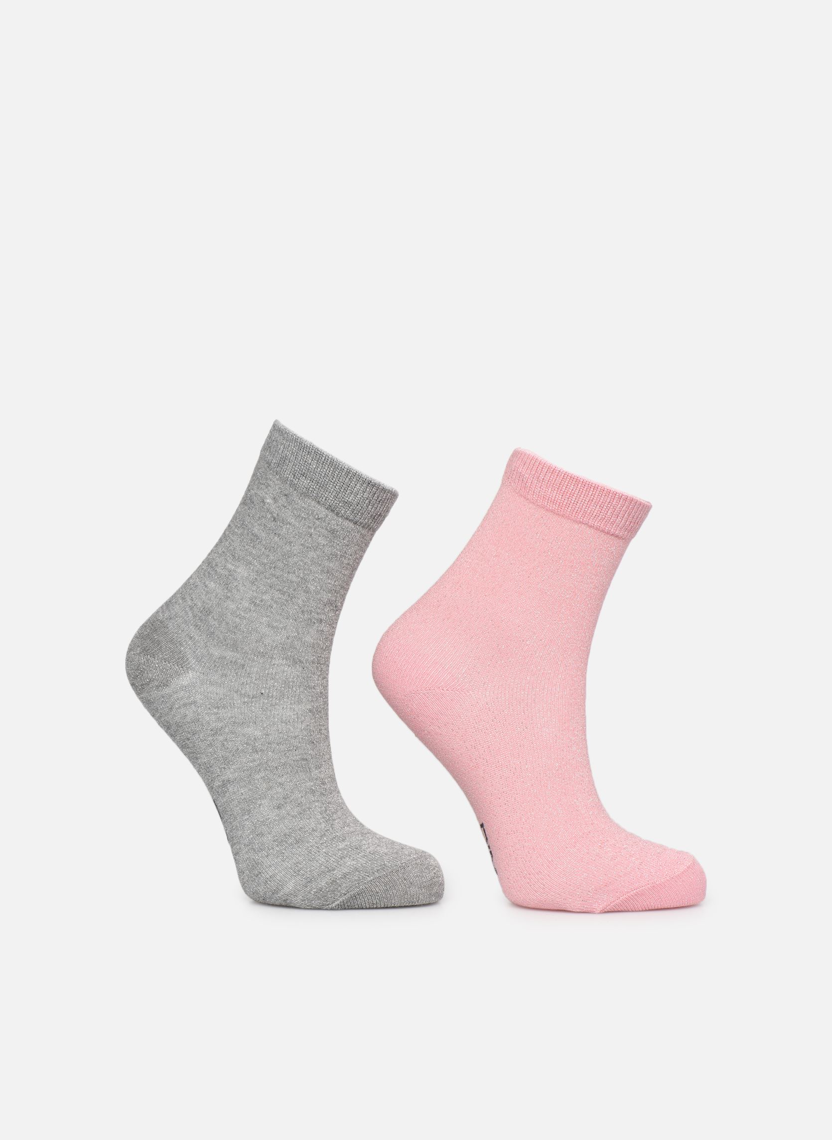 Chaussettes Lurex Coton Style Mi-Chaussettes X2 fille rose Dim Chaussettes Lurex Coton Style Mi-Chaussettes X2 fille rose Rose Bonbon Gris Clair Chine