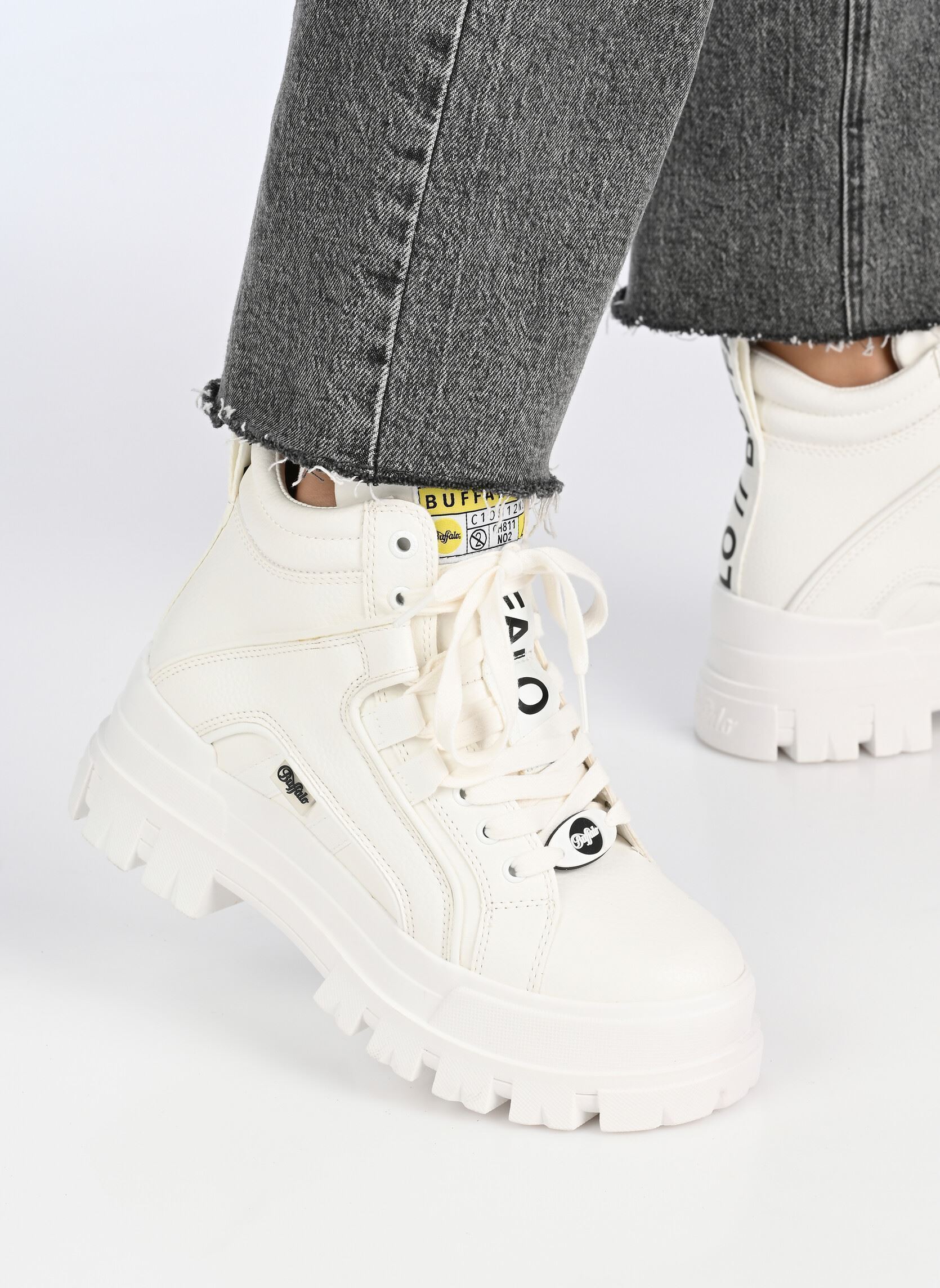 Baskets montantes ASPHA femme blanc Buffalo Baskets montantes ASPHA femme blanc WHITE