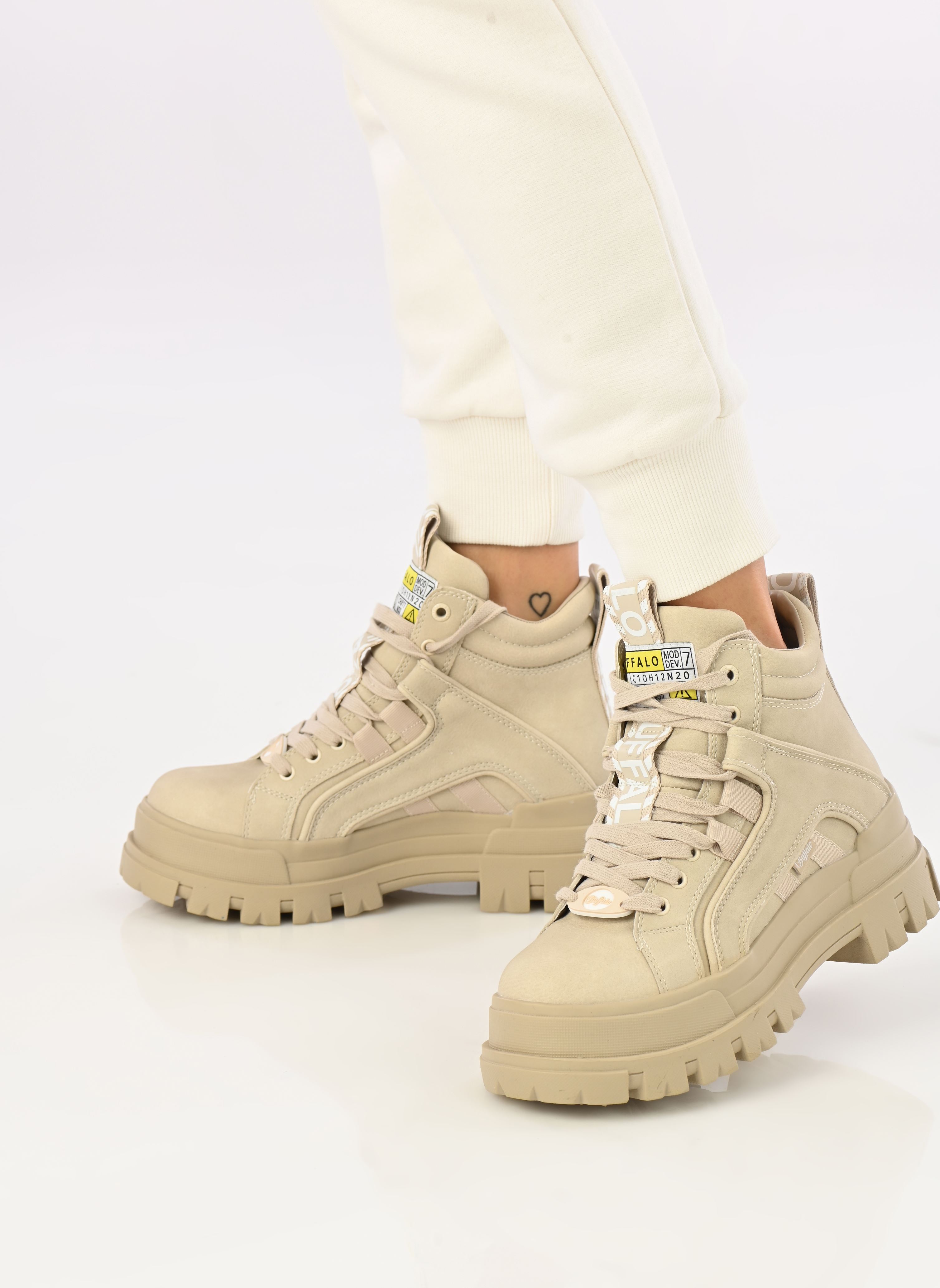 Hoge sneakers ASPHA dames beige Buffalo Hoge sneakers ASPHA dames beige BEIGE