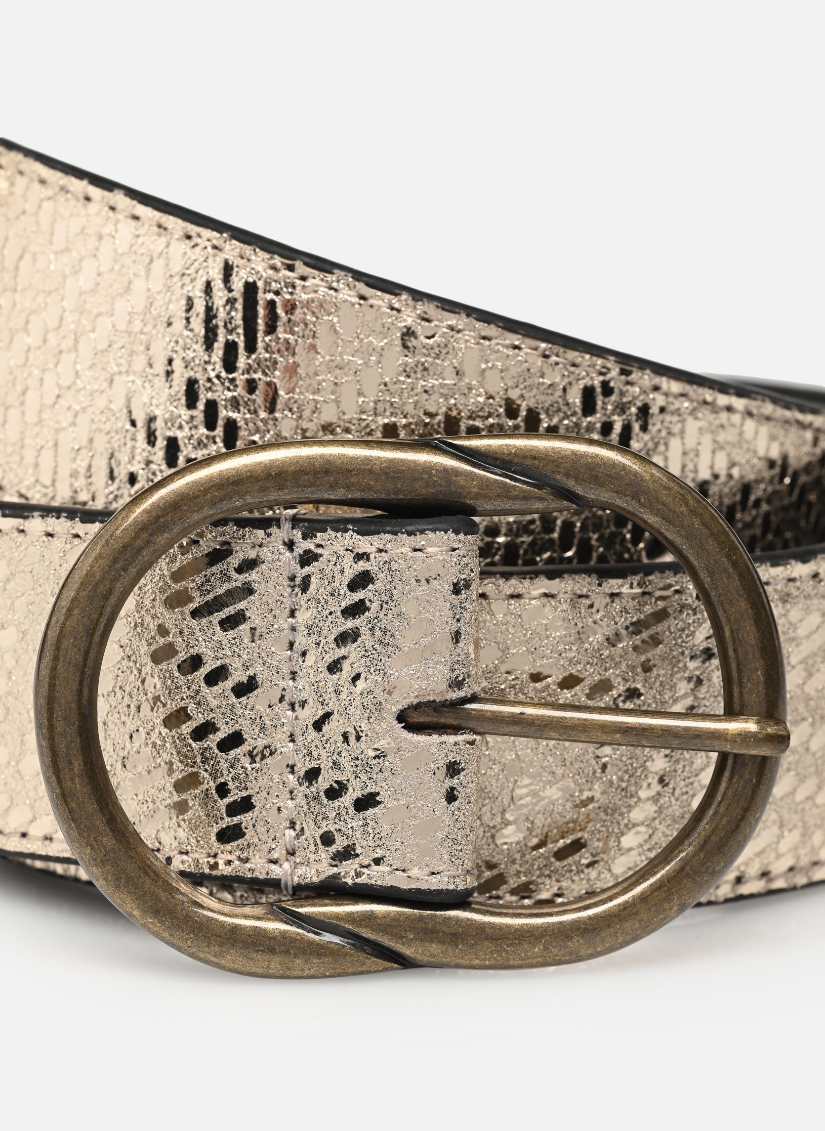 Ceintures Laura Suede Jeans Belt femme marron Pieces Ceintures Laura Suede Jeans Belt femme marron Frosted Almond Metallic weave