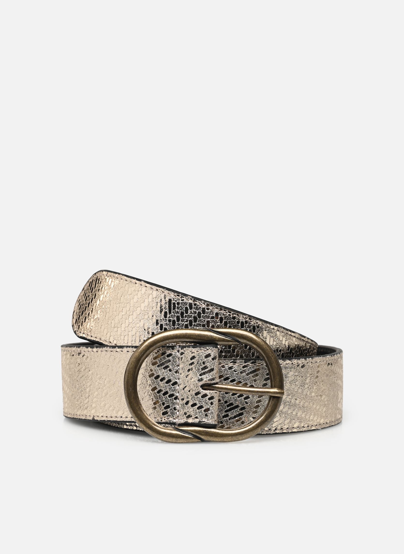 Ceintures Laura Suede Jeans Belt femme marron Pieces Ceintures Laura Suede Jeans Belt femme marron Frosted Almond Metallic weave