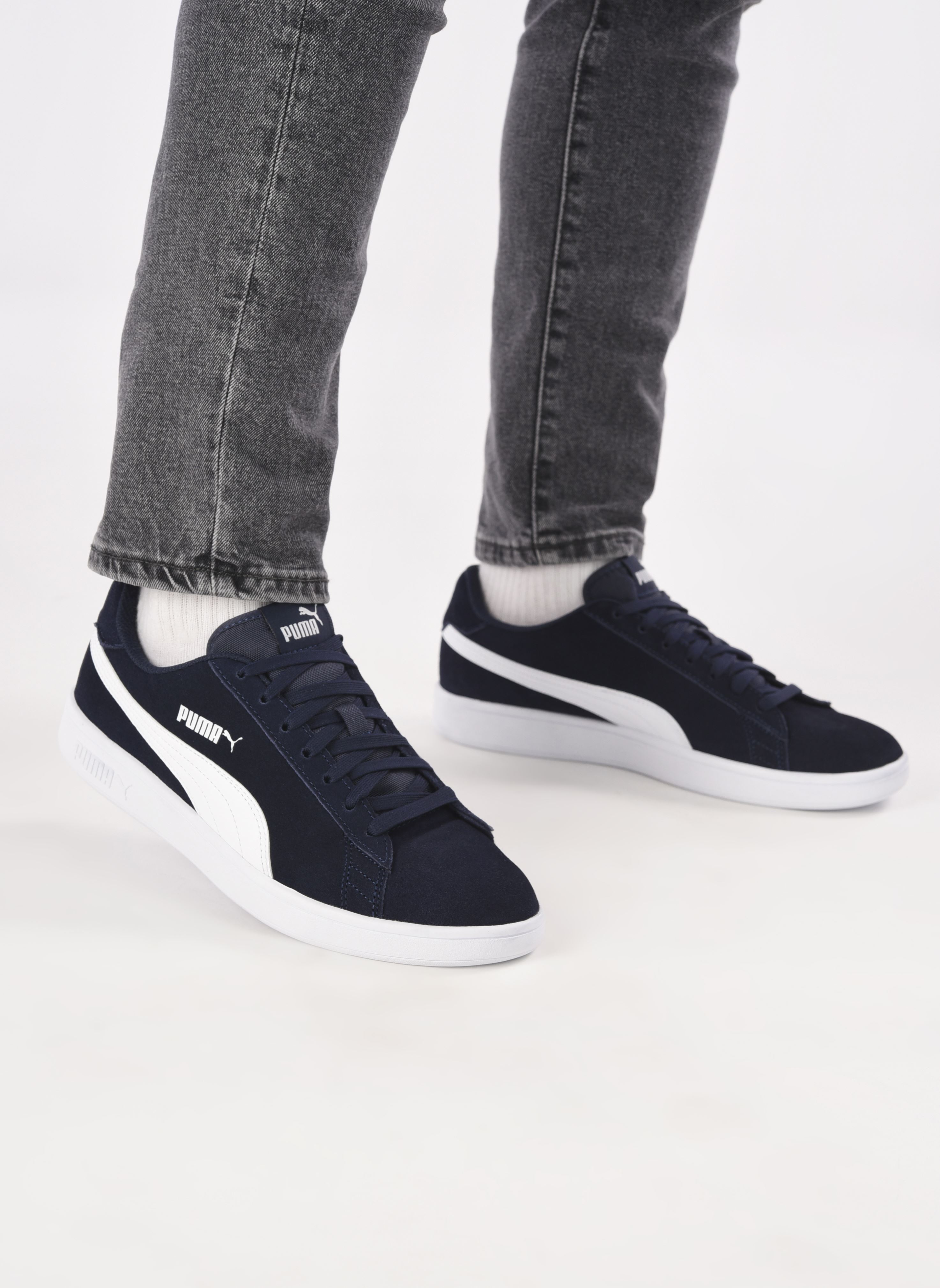Baskets basses Puma Smash V2 homme bleu Puma Baskets basses Puma Smash V2 homme bleu PEACOAT-PUMA WHITE