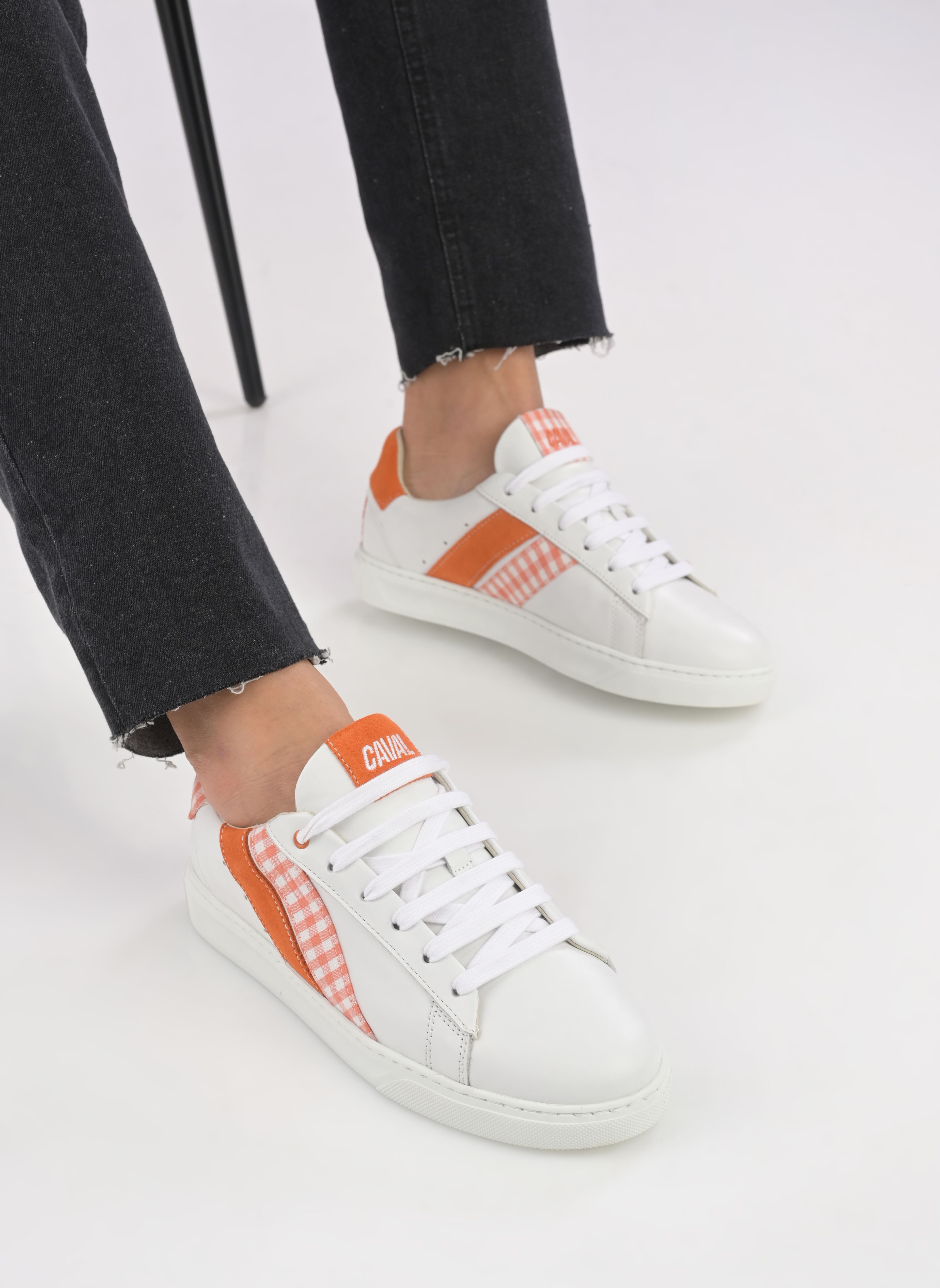Niedrige Sneaker Slash W damen weiß Caval Niedrige Sneaker Slash W damen weiß Orange Vichy