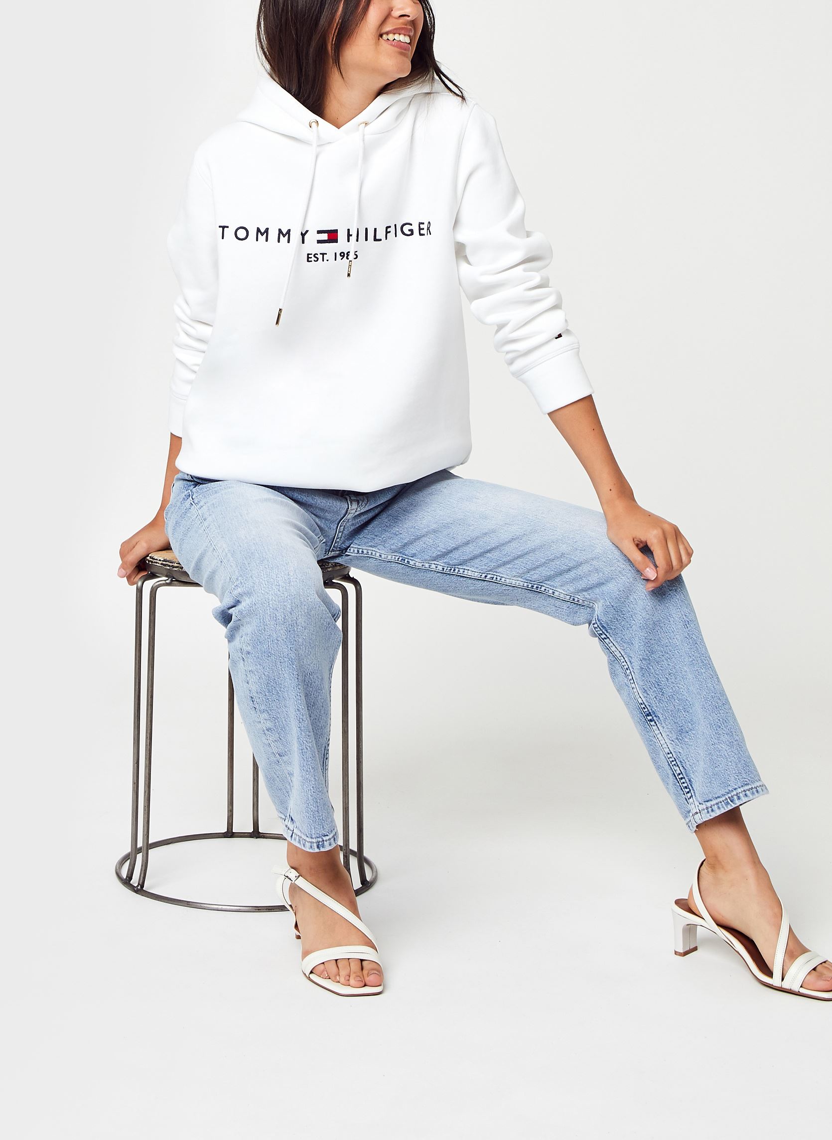 Sweats à capuche Heritage Hilfiger Hoodie LS femme blanc Tommy Hilfiger Sweats à capuche Heritage Hilfiger Hoodie LS femme blanc WHITE