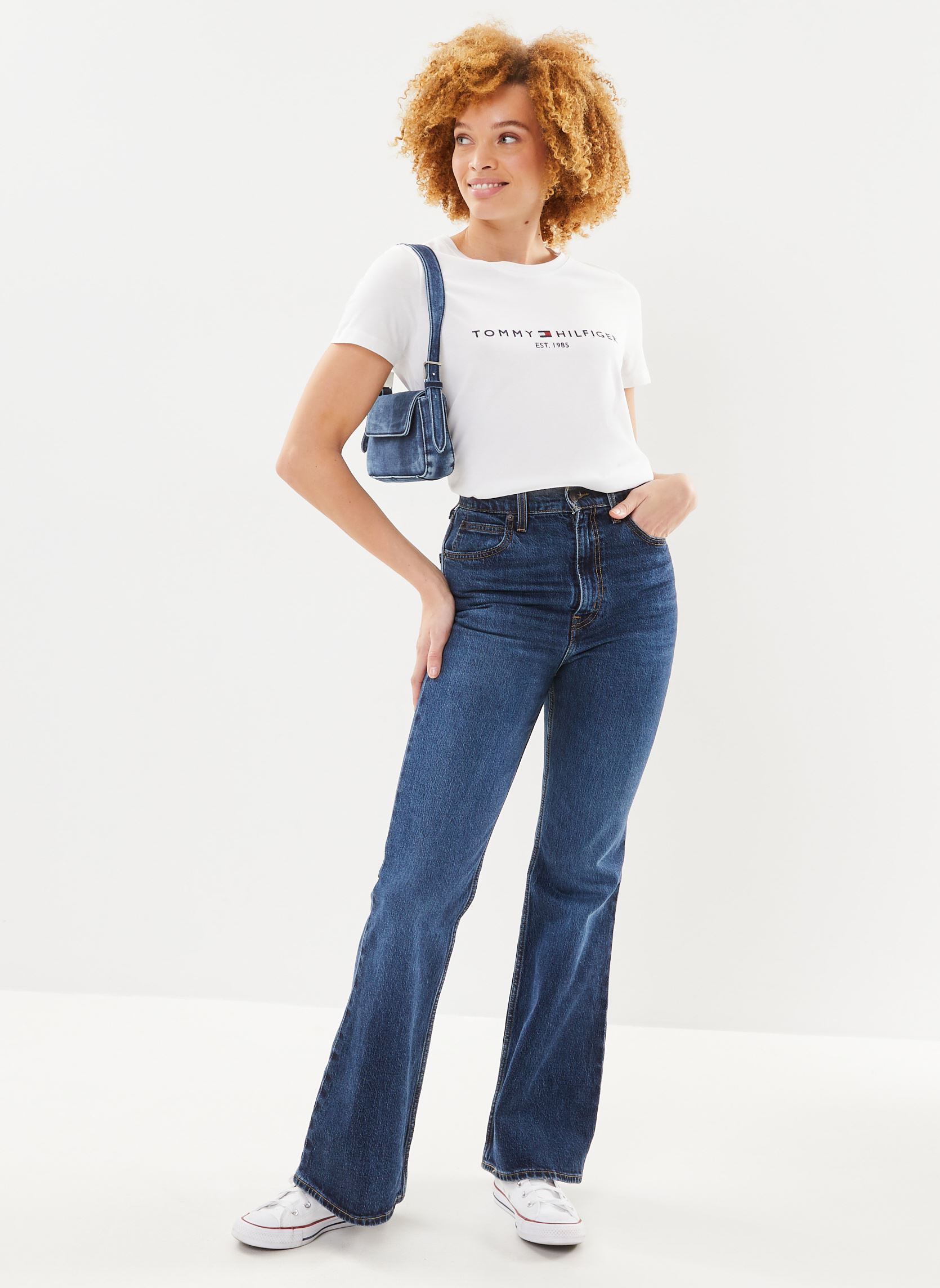 Tee-shirts Heritage Hilfiger C-Nk Reg Tee femme blanc Tommy Hilfiger Tee-shirts Heritage Hilfiger C-Nk Reg Tee femme blanc YBR-WHITE