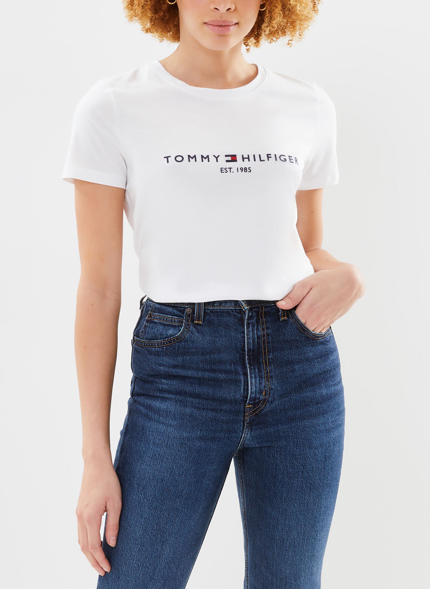 Tee-shirts Heritage Hilfiger C-Nk Reg Tee femme blanc Tommy Hilfiger Tee-shirts Heritage Hilfiger C-Nk Reg Tee femme blanc YBR-WHITE