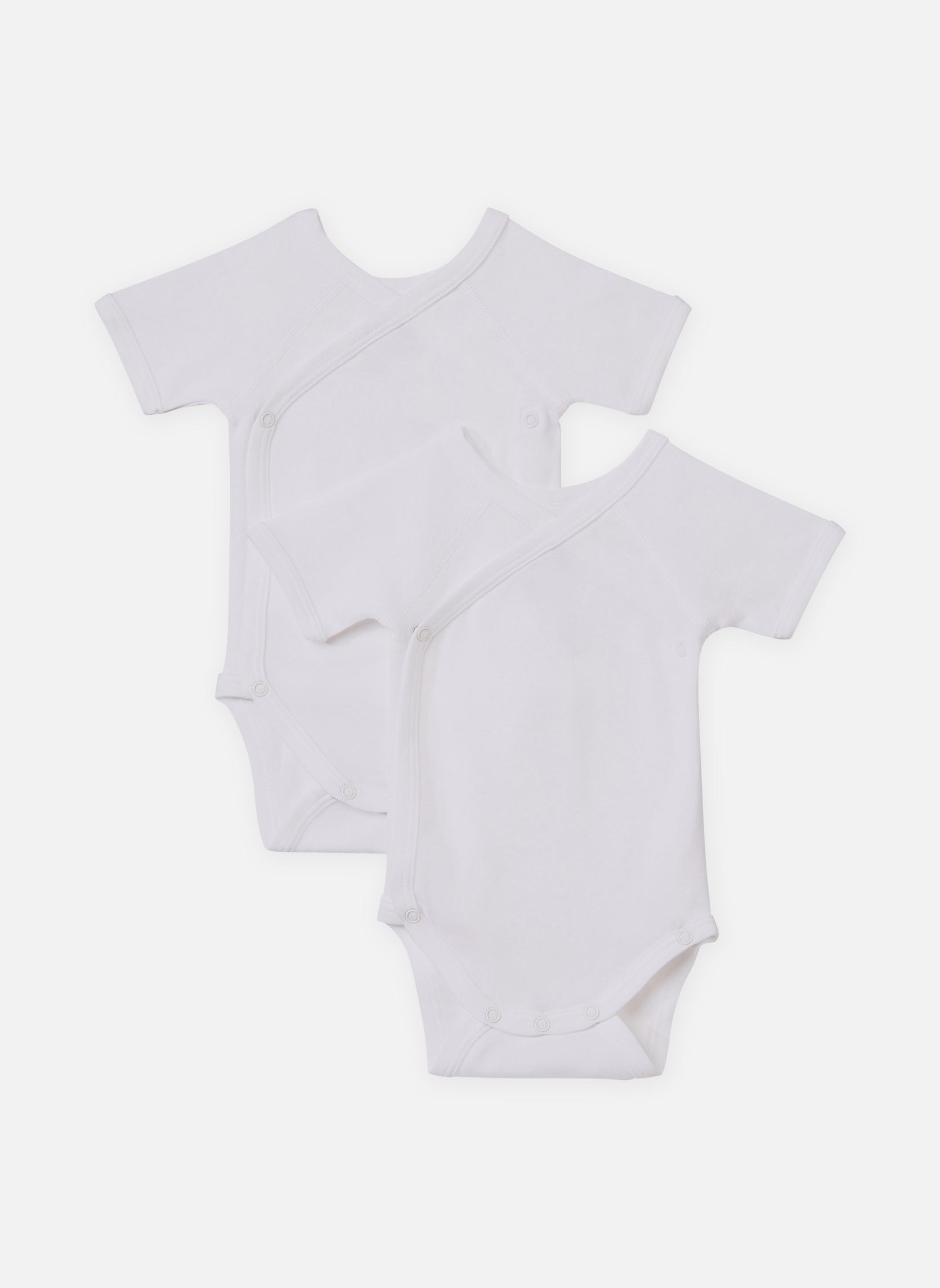 Vêtements Petit Bateau Lot de 2 Bodies Naissance Manches Courtes en Coton Bio Bébé pour Accessoires