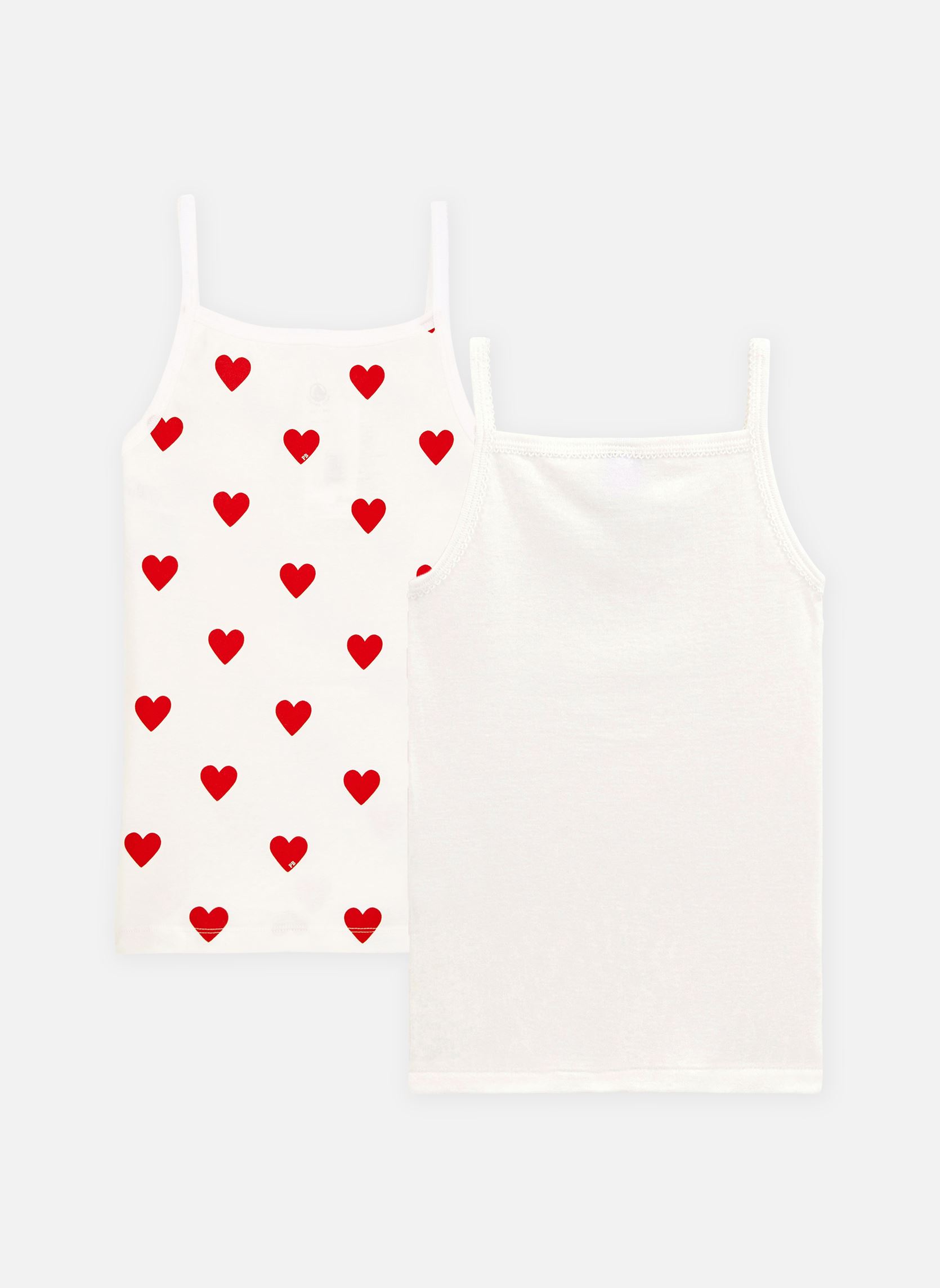 Vêtements Petit Bateau Lot de 2 Chemises à Bretelles Coeur pour Accessoires