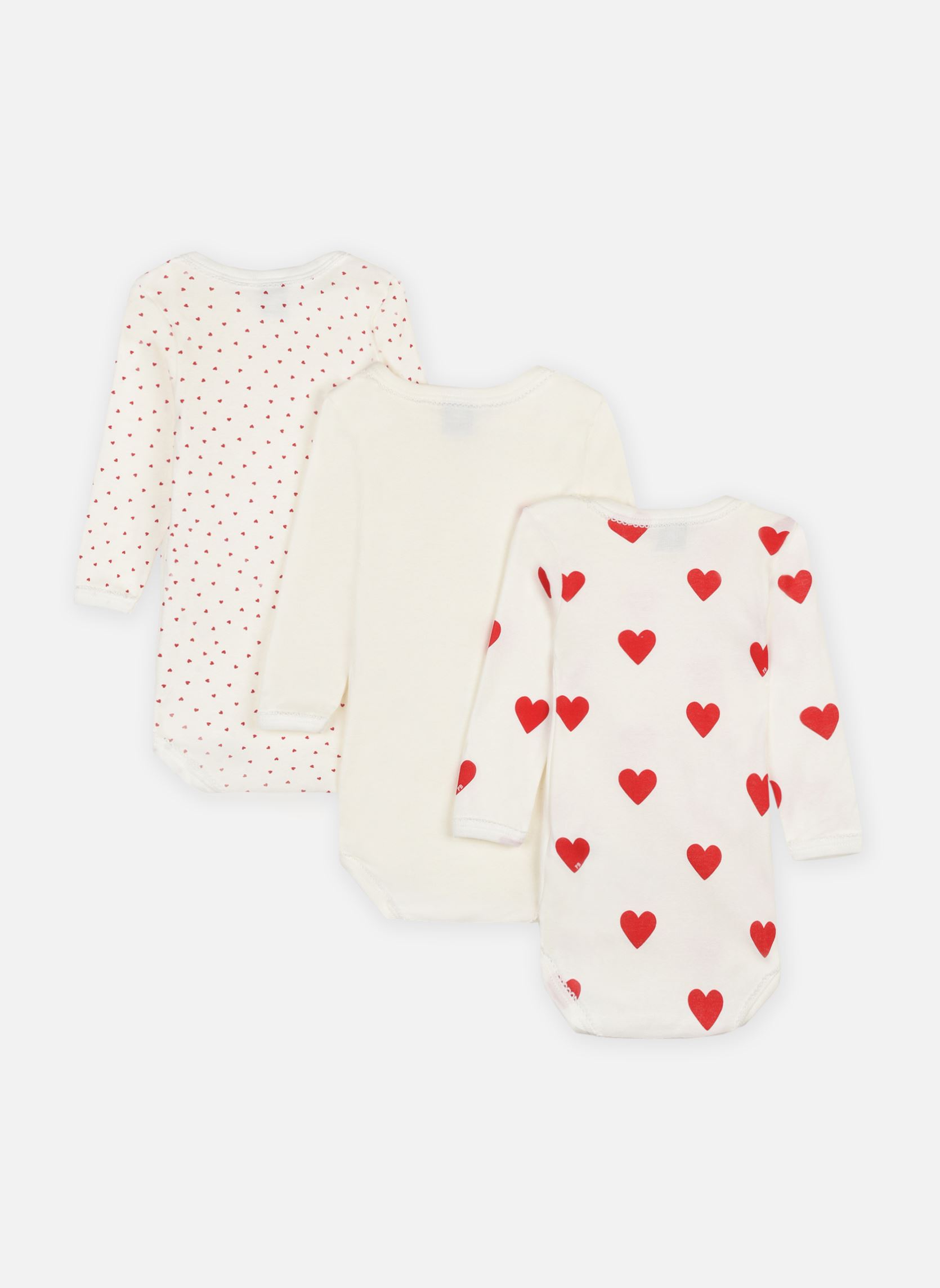 Bodies Lot de 3 bodies Manches Longues Coeur Ro multicolore Petit Bateau Bodies Lot de 3 bodies Manches Longues Coeur Ro multicolore VARIANTE 1