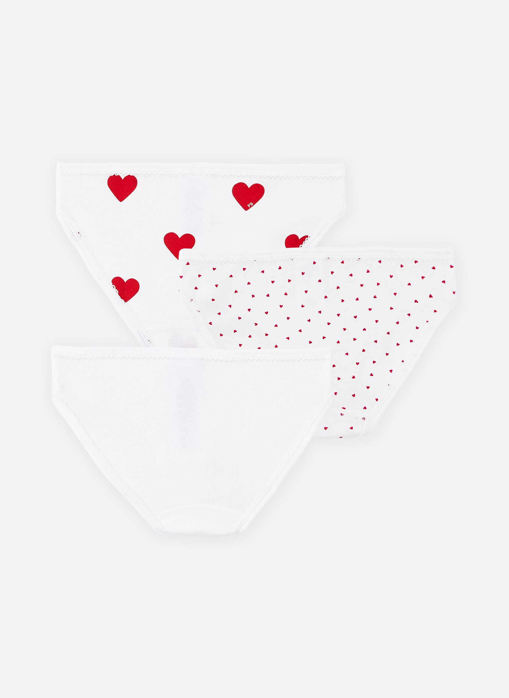 Culottes Lot de 3 Culottes Coeur fille multicolore Petit Bateau Culottes Lot de 3 Culottes Coeur fille multicolore VARIANTE 1