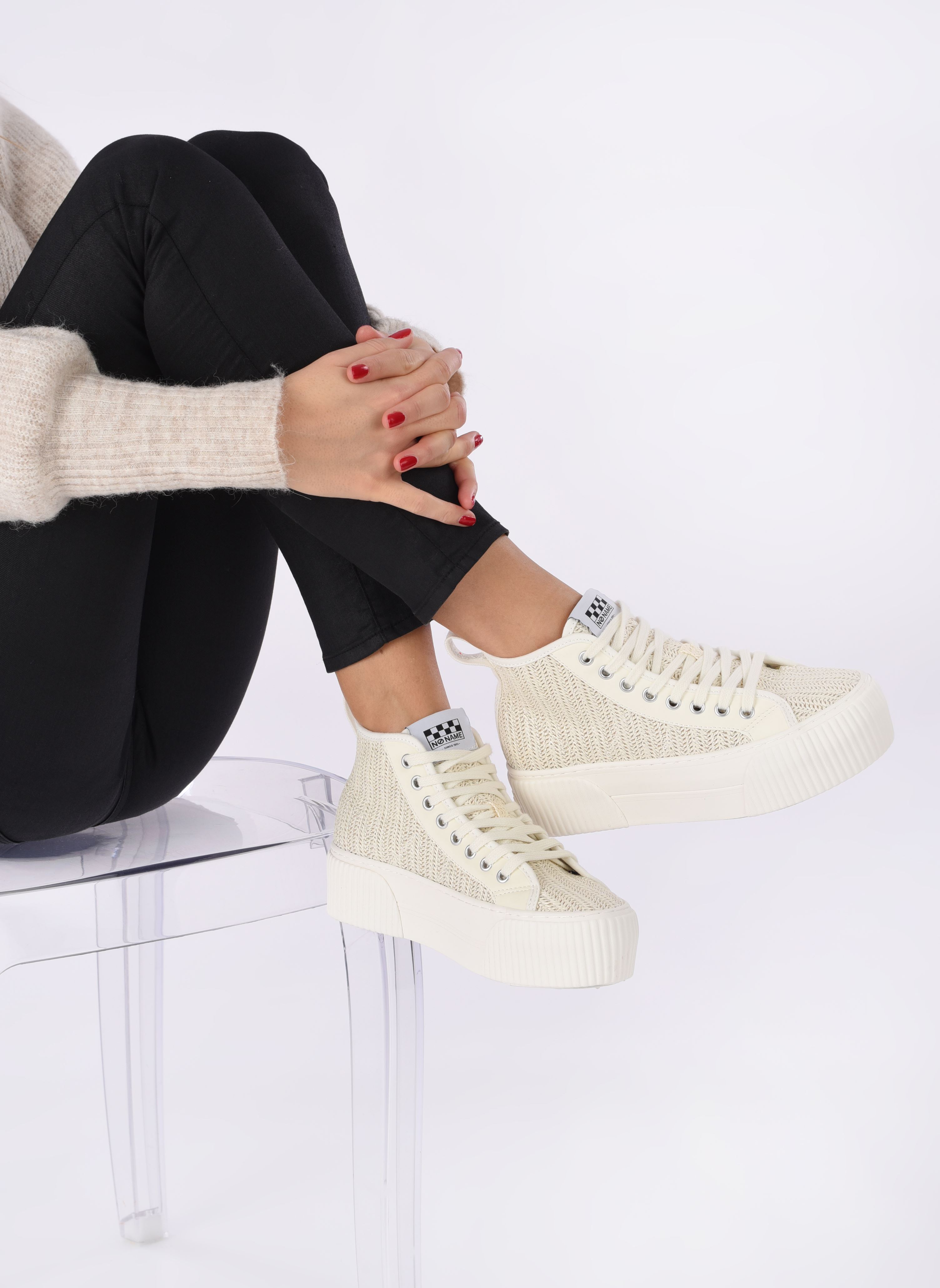 Hoge sneakers IRON MID dames beige No Name Hoge sneakers IRON MID dames beige NATURAL