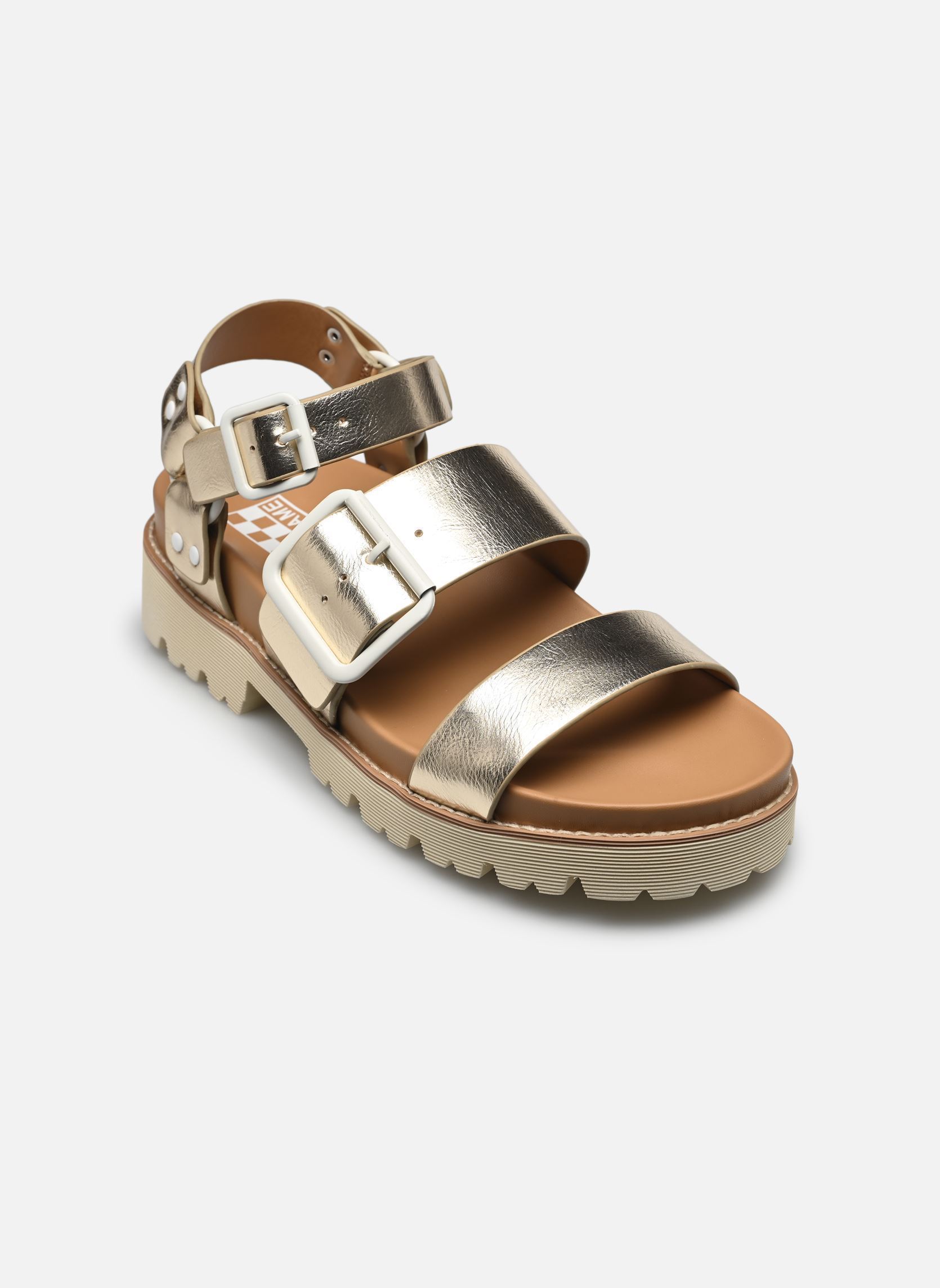 No Name Sandali piatti June Ankle donna oro e bronzo online