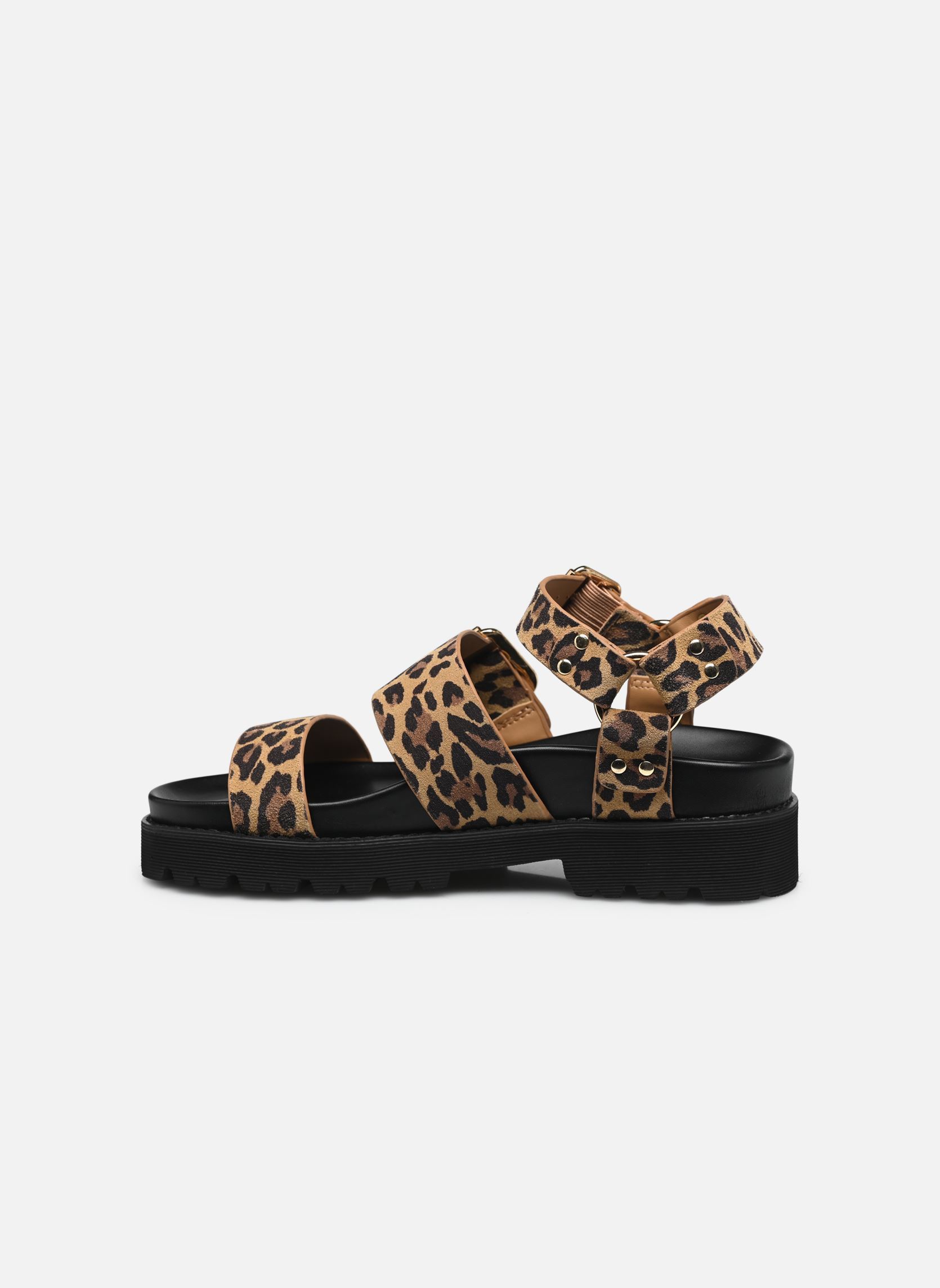 Sandalen met sleehak en plateau June Ankle dames bruin No Name Sandalen met sleehak en plateau June Ankle dames bruin NATURAL