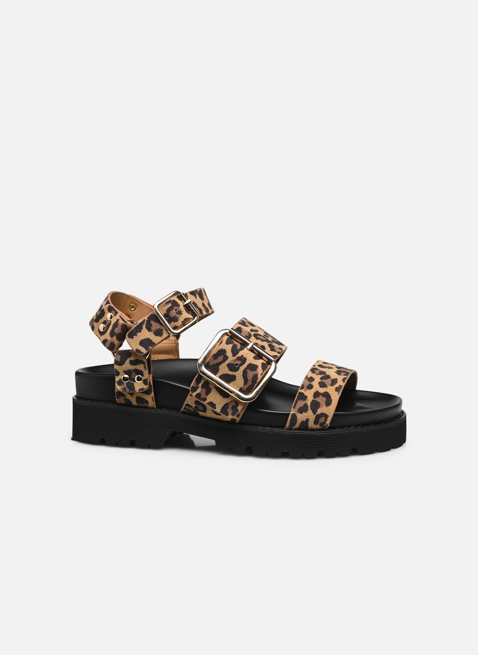 Sandalen met sleehak en plateau June Ankle dames bruin No Name Sandalen met sleehak en plateau June Ankle dames bruin NATURAL