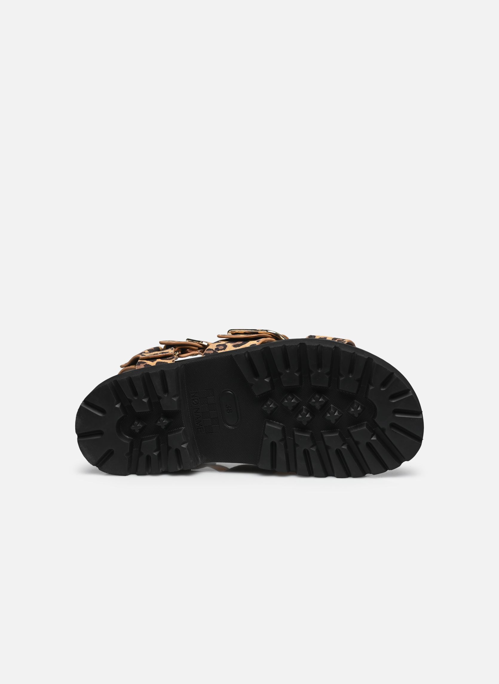 Sandalen met sleehak en plateau June Ankle dames bruin No Name Sandalen met sleehak en plateau June Ankle dames bruin NATURAL