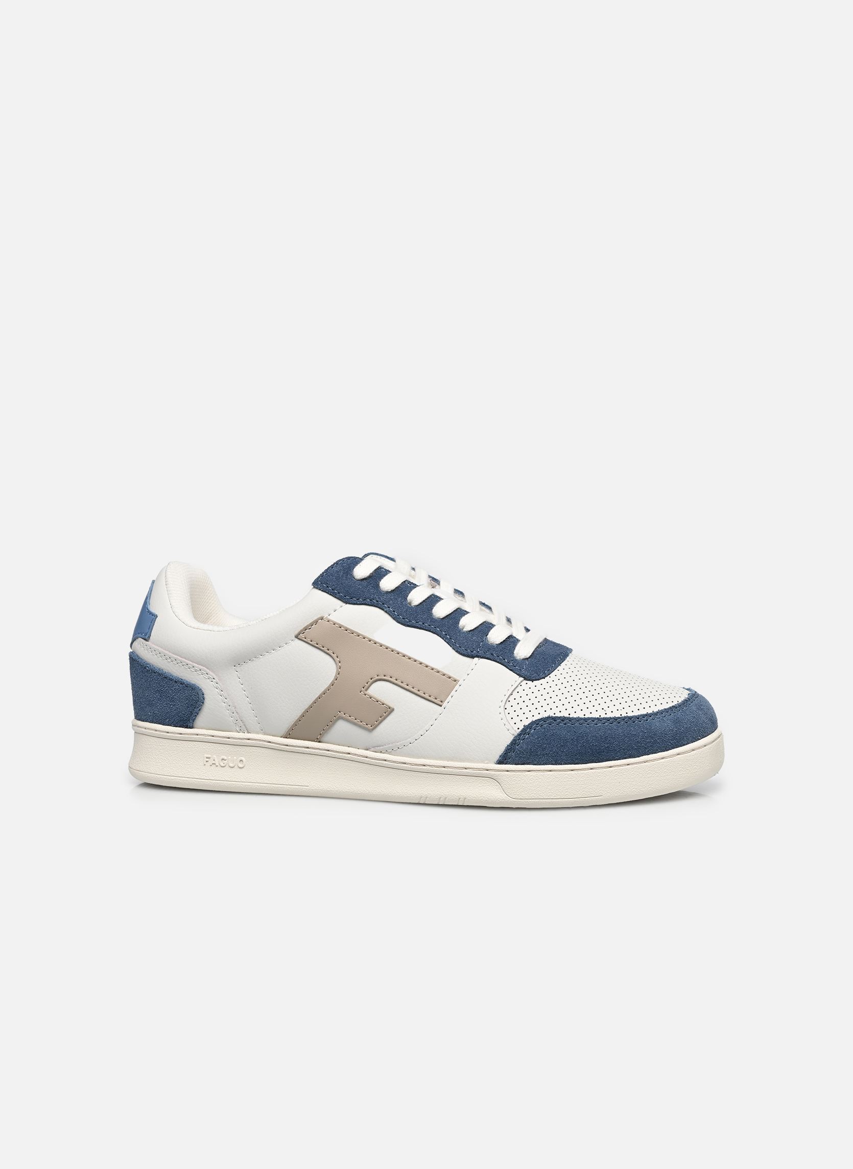 Niedrige Sneaker HAZEL LEATHER SUEDE M herren weiß Faguo Niedrige Sneaker HAZEL LEATHER SUEDE M herren weiß WHITE/BLUE