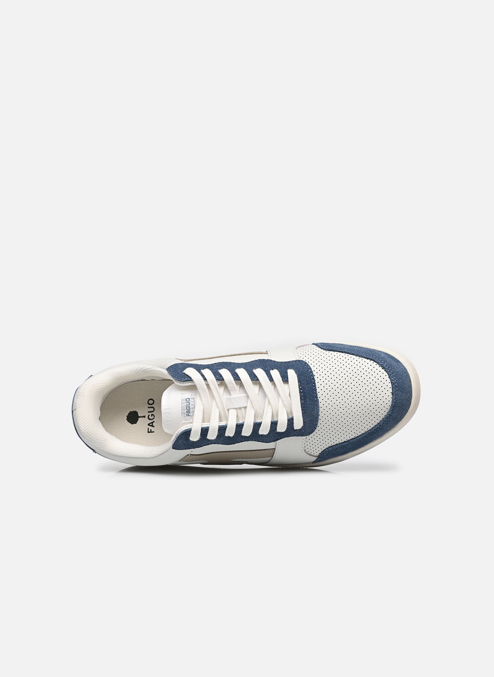 Niedrige Sneaker HAZEL LEATHER SUEDE M herren weiß Faguo Niedrige Sneaker HAZEL LEATHER SUEDE M herren weiß WHITE/BLUE