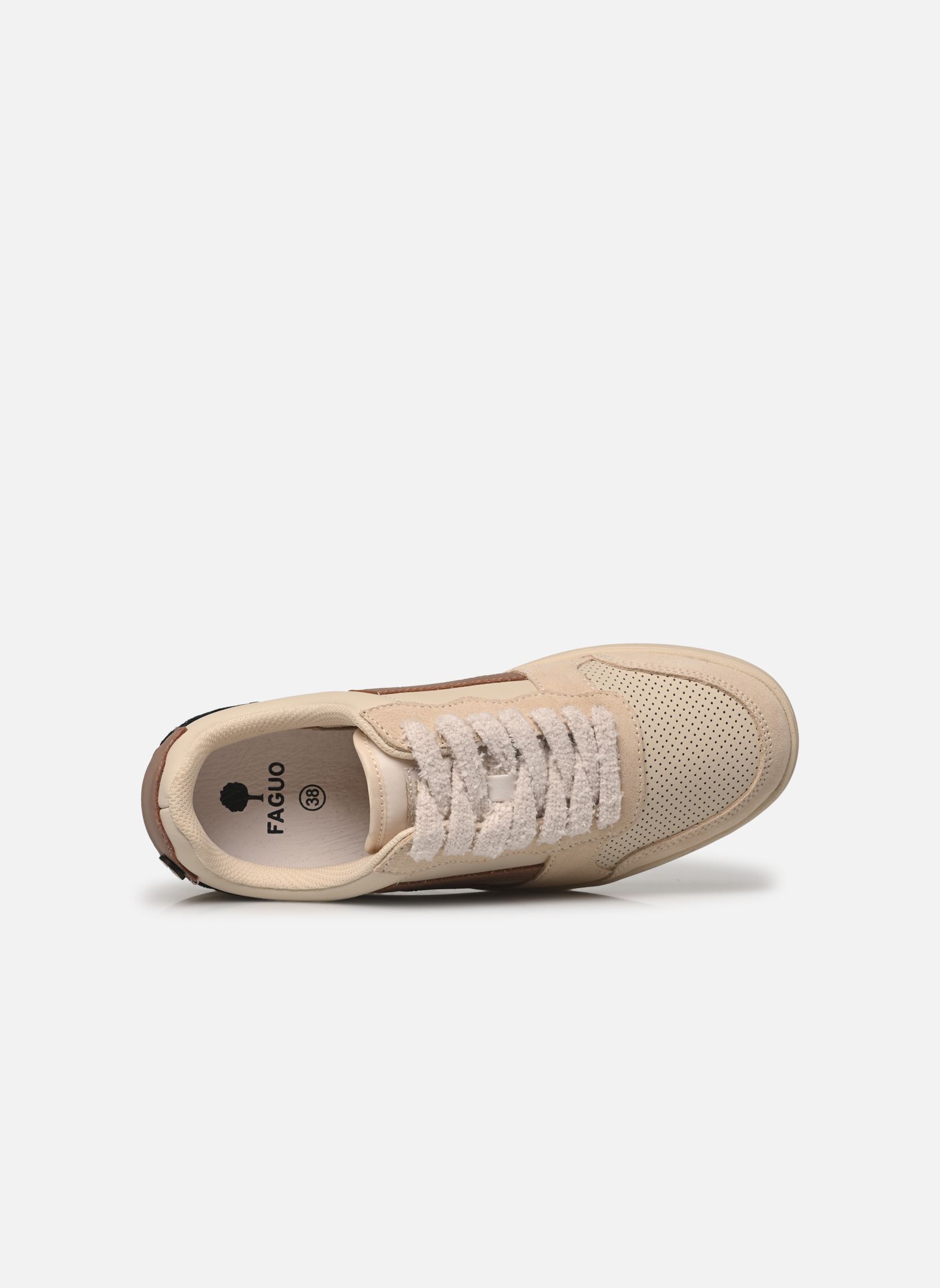 Sneakers basse HAZEL LEATHER SUEDE W donna beige Faguo Sneakers basse HAZEL LEATHER SUEDE W donna beige ECRU/EMERALD GREEN/ALMONDINE