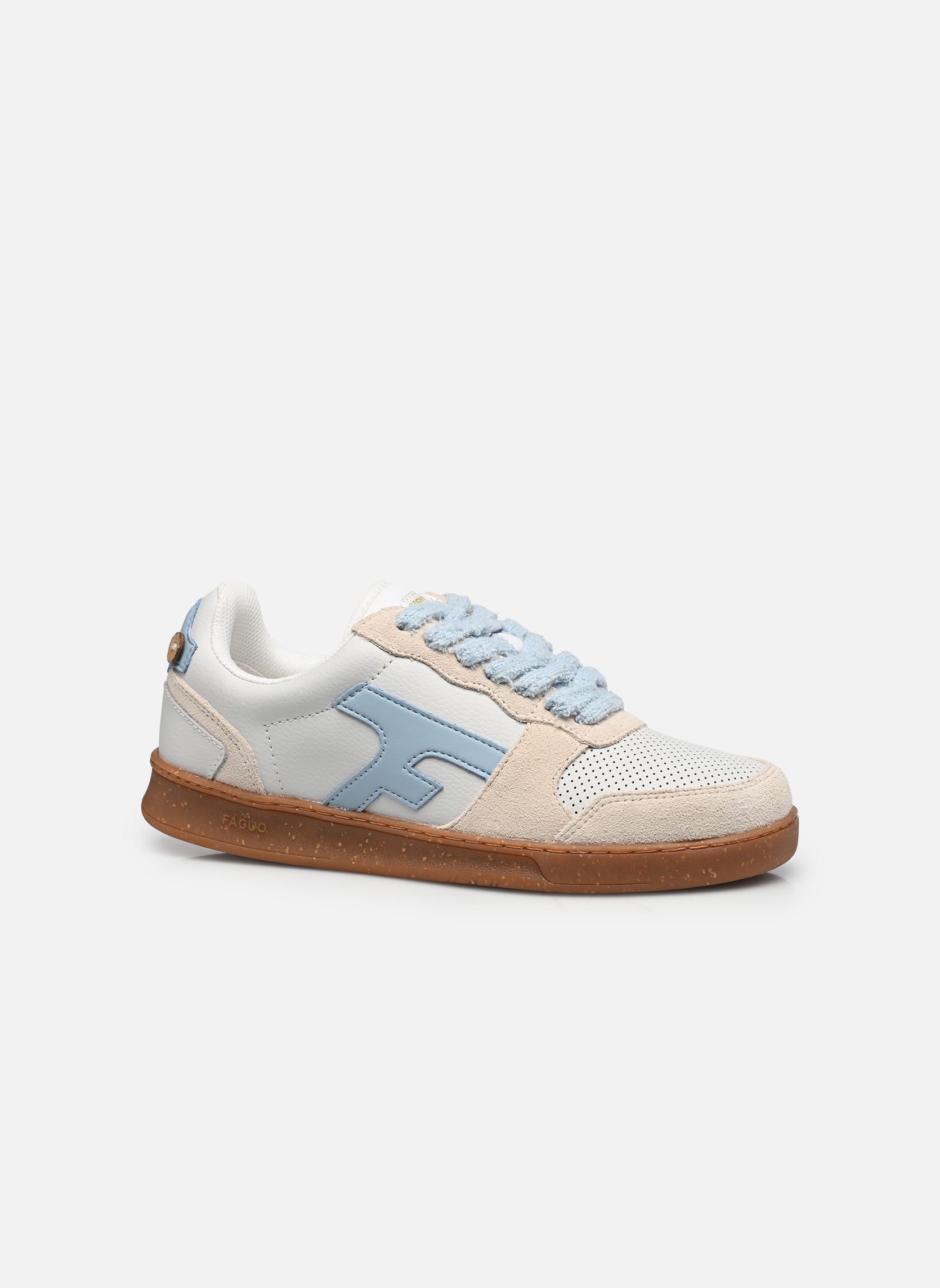 Baskets basses HAZEL LEATHER SUEDE W femme beige Faguo Baskets basses HAZEL LEATHER SUEDE W femme beige ECRU/LIGHT BLUE