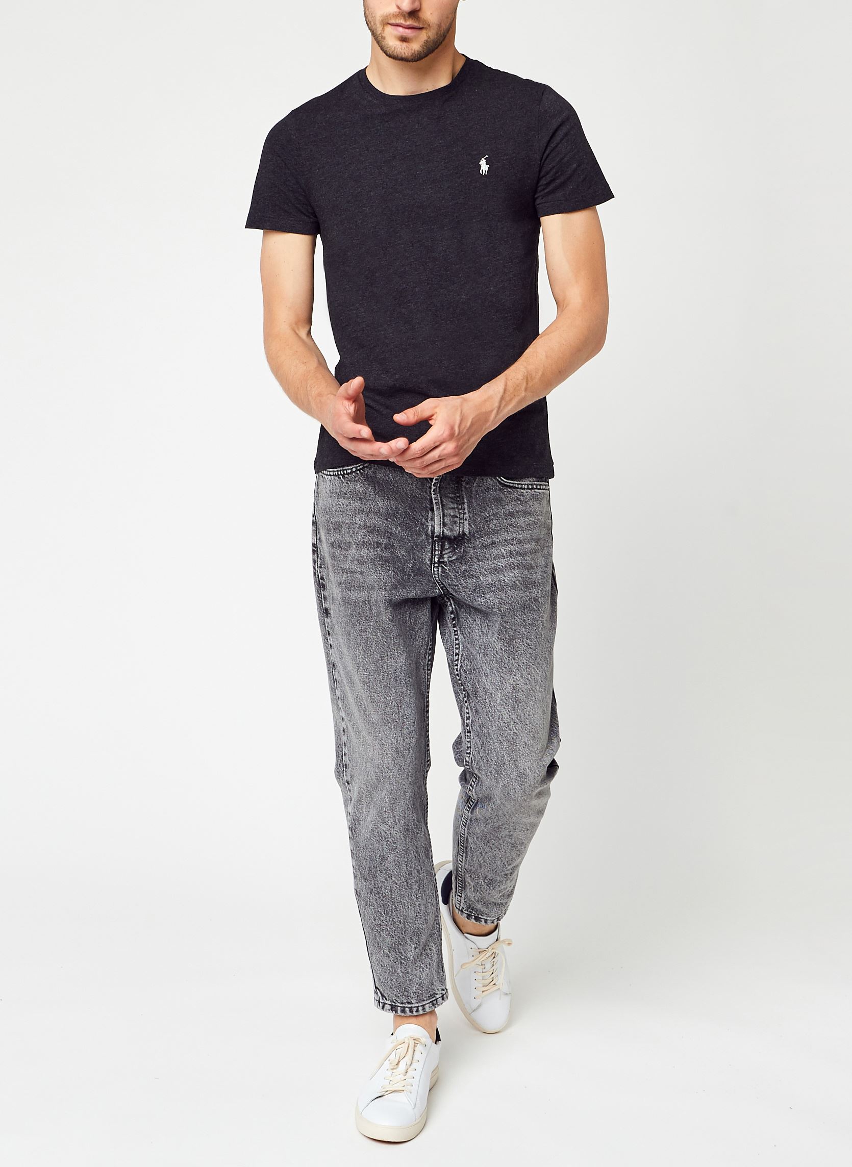 Tee-shirts T-shirt ajusté à col rond en jersey 7106 homme noir Polo Ralph Lauren Tee-shirts T-shirt ajusté à col rond en jersey 7106 homme noir Black Marl HeatherC9590