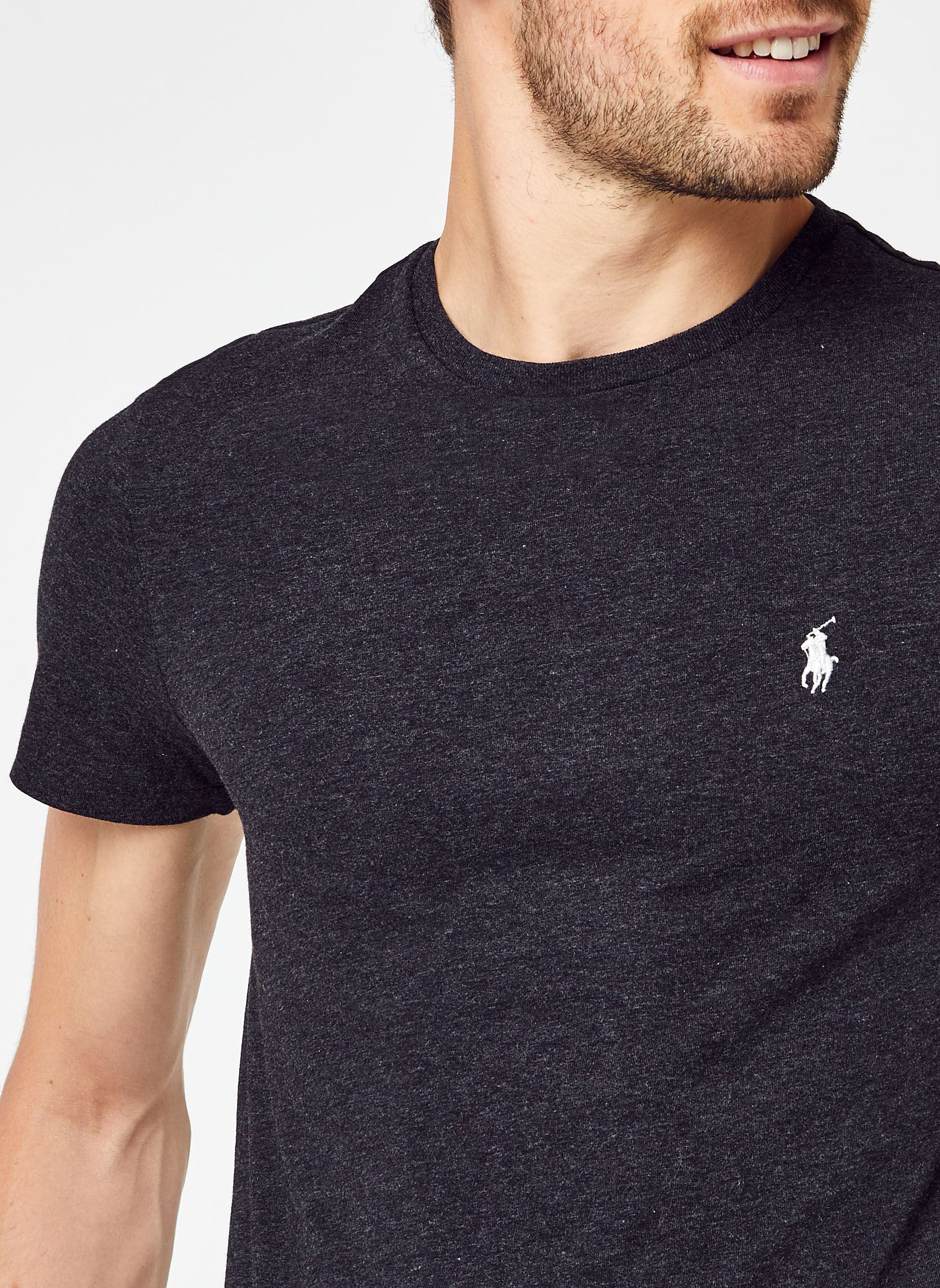 Tee-shirts T-shirt ajusté à col rond en jersey 7106 homme noir Polo Ralph Lauren Tee-shirts T-shirt ajusté à col rond en jersey 7106 homme noir Black Marl HeatherC9590