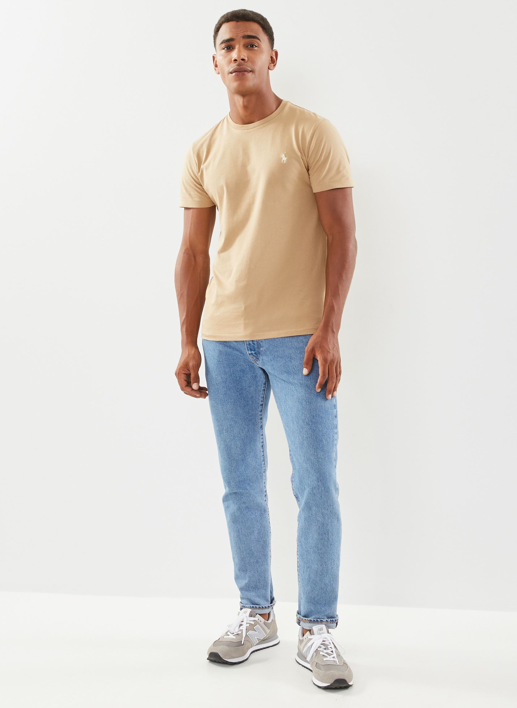 Tee-shirts T-shirt ajusté à col rond en jersey 7106 homme beige Polo Ralph Lauren Tee-shirts T-shirt ajusté à col rond en jersey 7106 homme beige LUXURY TAN/C8176