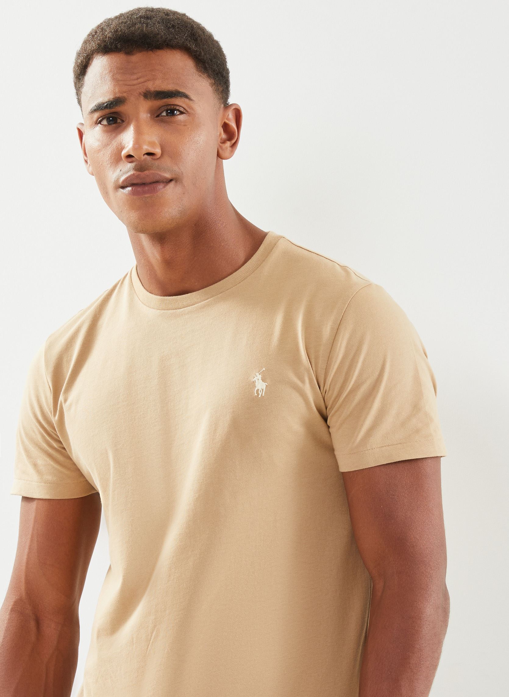 Tee-shirts T-shirt ajusté à col rond en jersey 7106 homme beige Polo Ralph Lauren Tee-shirts T-shirt ajusté à col rond en jersey 7106 homme beige LUXURY TAN/C8176
