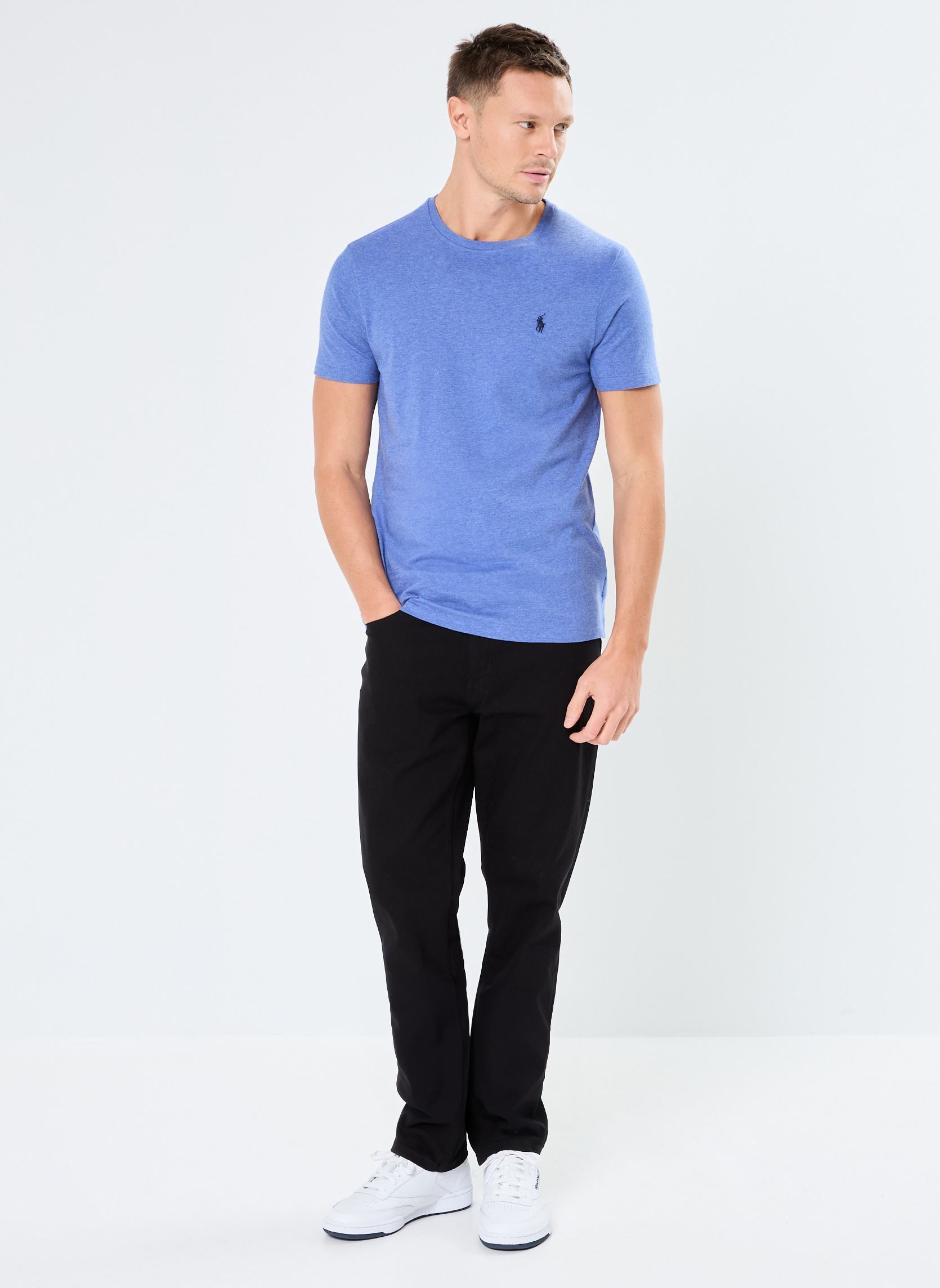 Tee-shirts T-shirt ajusté à col rond en jersey 7106 homme bleu Polo Ralph Lauren Tee-shirts T-shirt ajusté à col rond en jersey 7106 homme bleu FADED ROYAL HEATHER/C7941