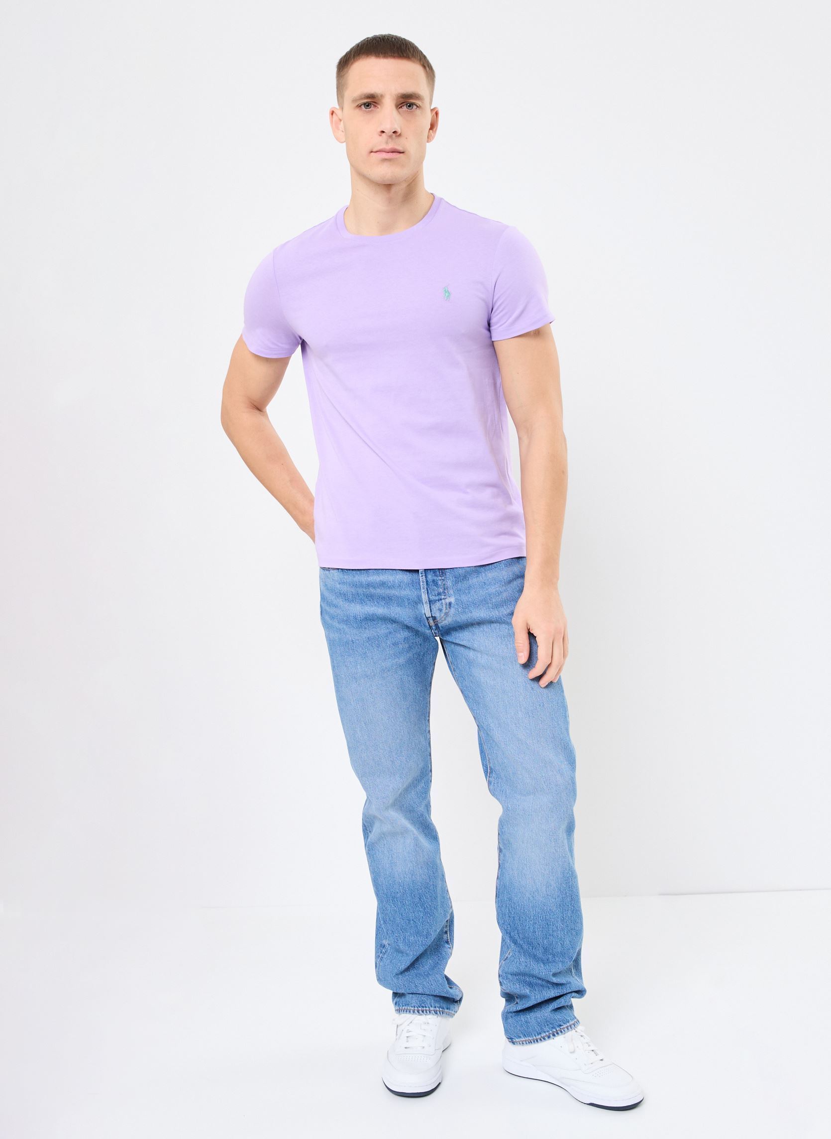 Tee-shirts T-shirt ajusté à col rond en jersey 7106 homme violet Polo Ralph Lauren Tee-shirts T-shirt ajusté à col rond en jersey 7106 homme violet LIGHT LILAC/C5171