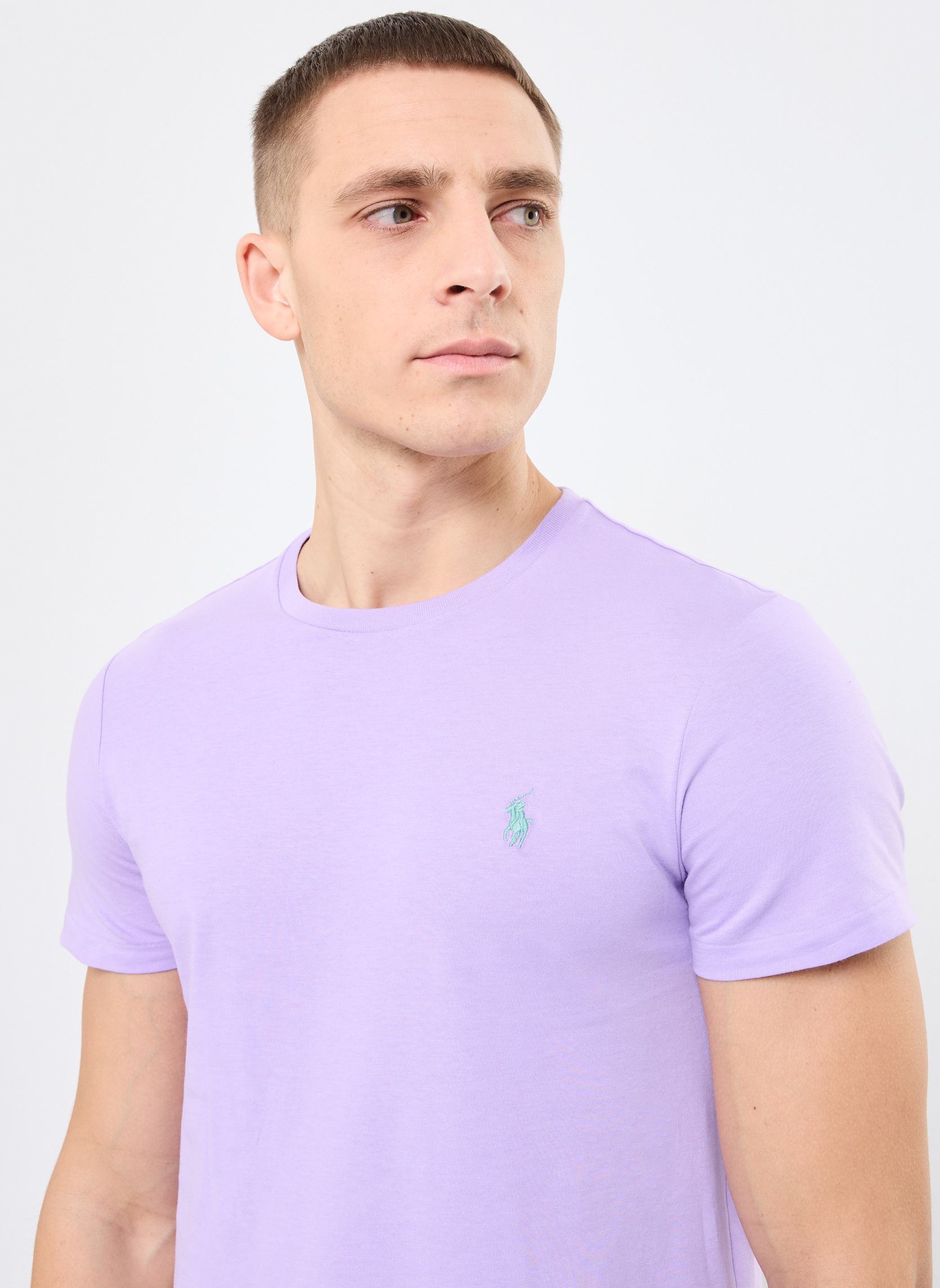 Tee-shirts T-shirt ajusté à col rond en jersey 7106 homme violet Polo Ralph Lauren Tee-shirts T-shirt ajusté à col rond en jersey 7106 homme violet LIGHT LILAC/C5171