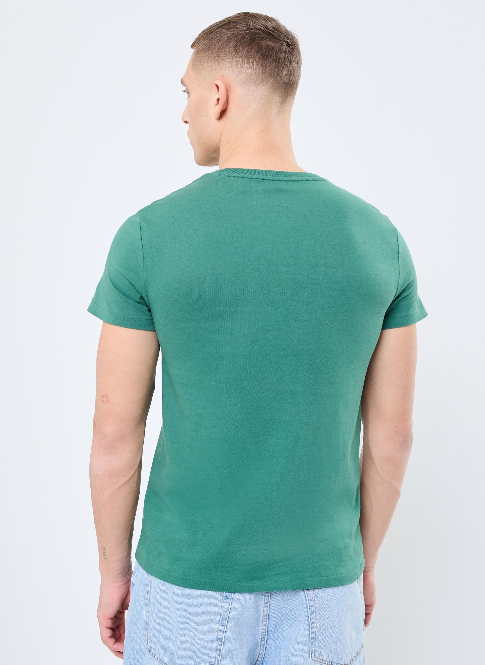 Tee-shirts T-shirt ajusté à col rond en jersey 7106 homme vert Polo Ralph Lauren Tee-shirts T-shirt ajusté à col rond en jersey 7106 homme vert ANTIQUE GREEN/ANTIQUE CREAM PP