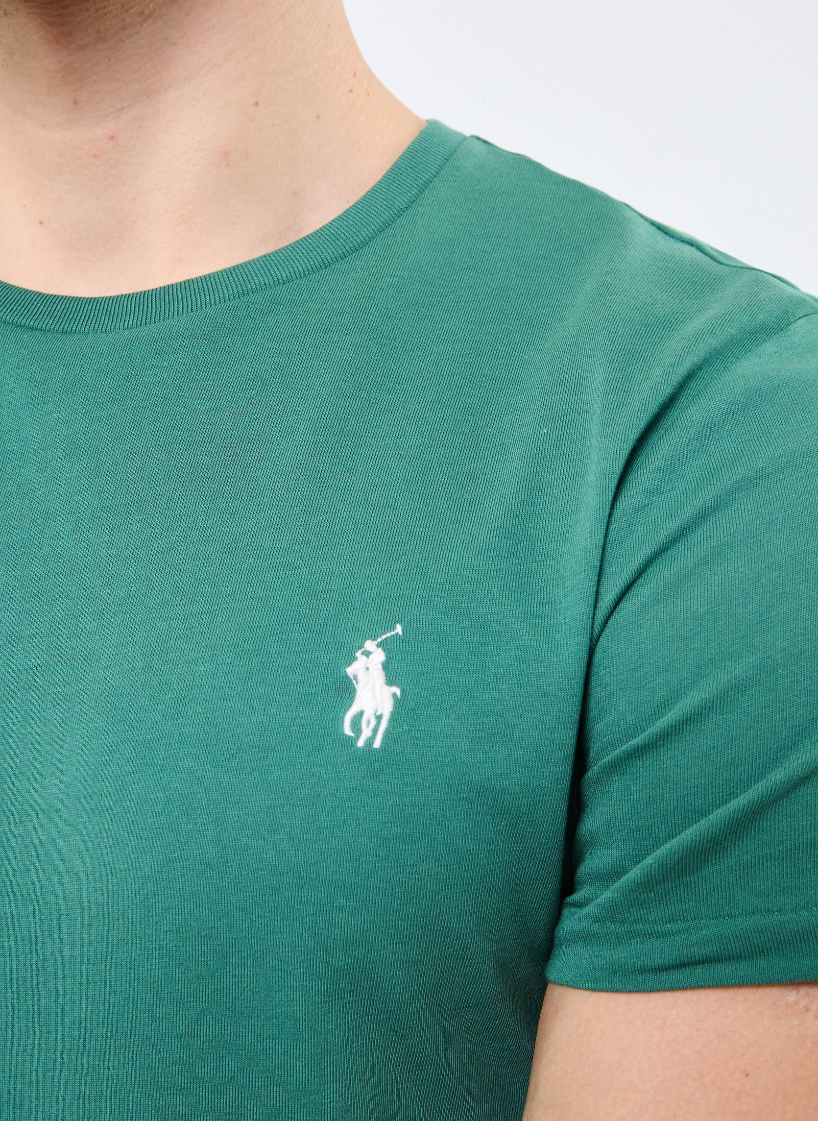 Tee-shirts T-shirt ajusté à col rond en jersey 7106 homme vert Polo Ralph Lauren Tee-shirts T-shirt ajusté à col rond en jersey 7106 homme vert ANTIQUE GREEN/ANTIQUE CREAM PP