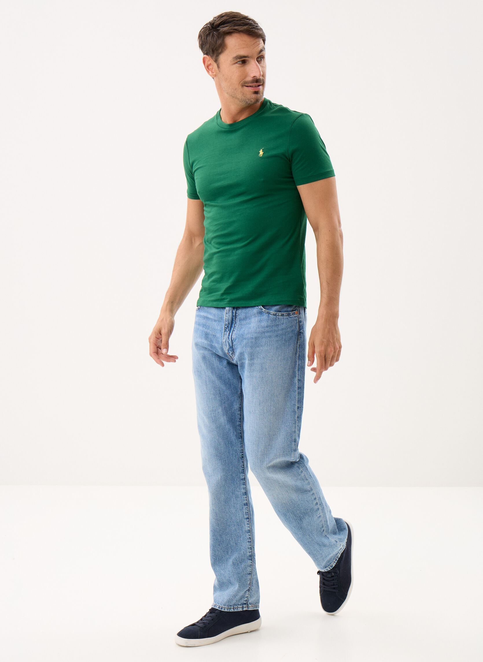 T-shirts T-shirt ajusté à col rond en jersey 7106 heren groen Polo Ralph Lauren T-shirts T-shirt ajusté à col rond en jersey 7106 heren groen NEW FOREST/C1429