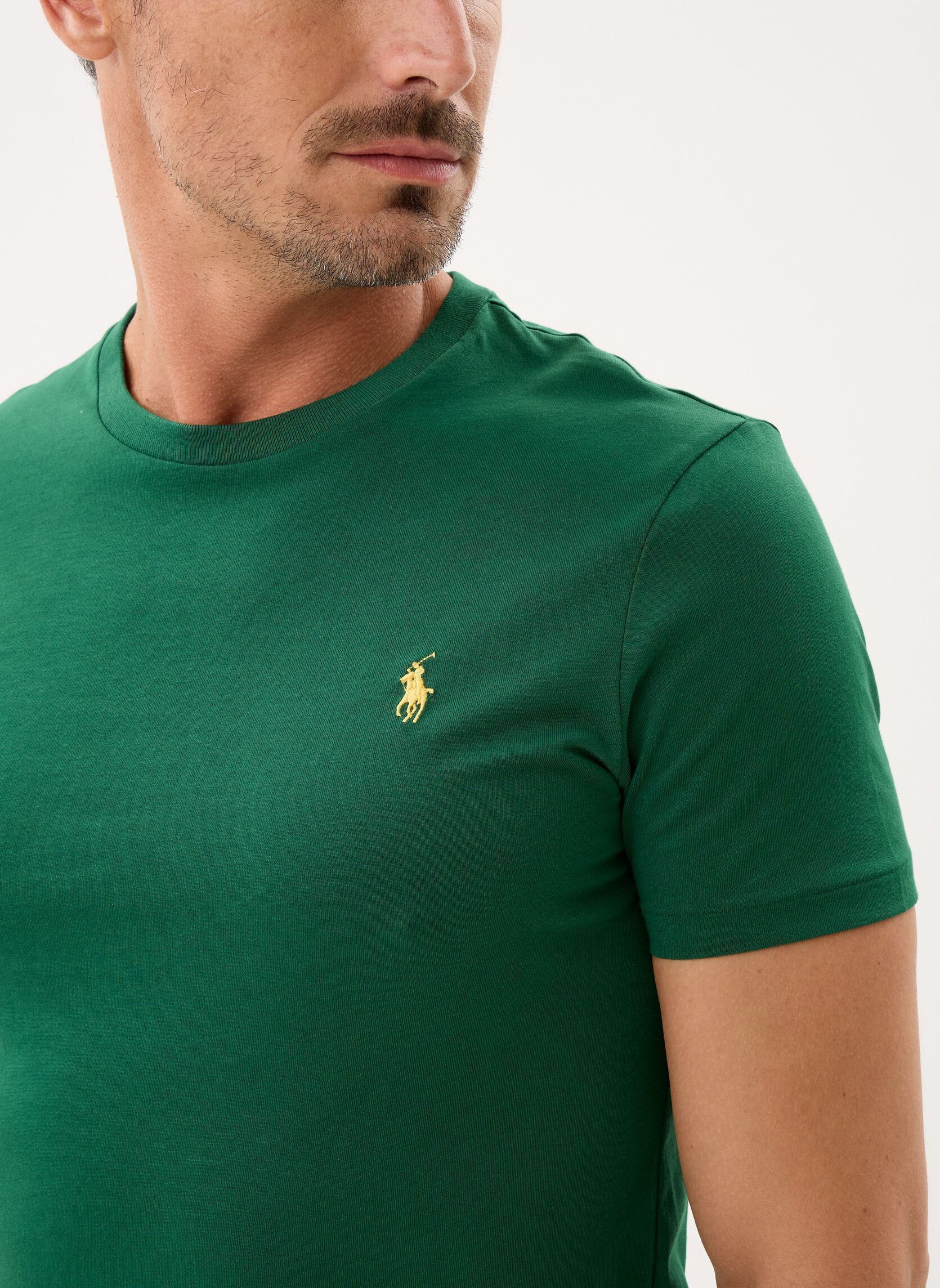 T-shirts T-shirt ajusté à col rond en jersey 7106 heren groen Polo Ralph Lauren T-shirts T-shirt ajusté à col rond en jersey 7106 heren groen NEW FOREST/C1429