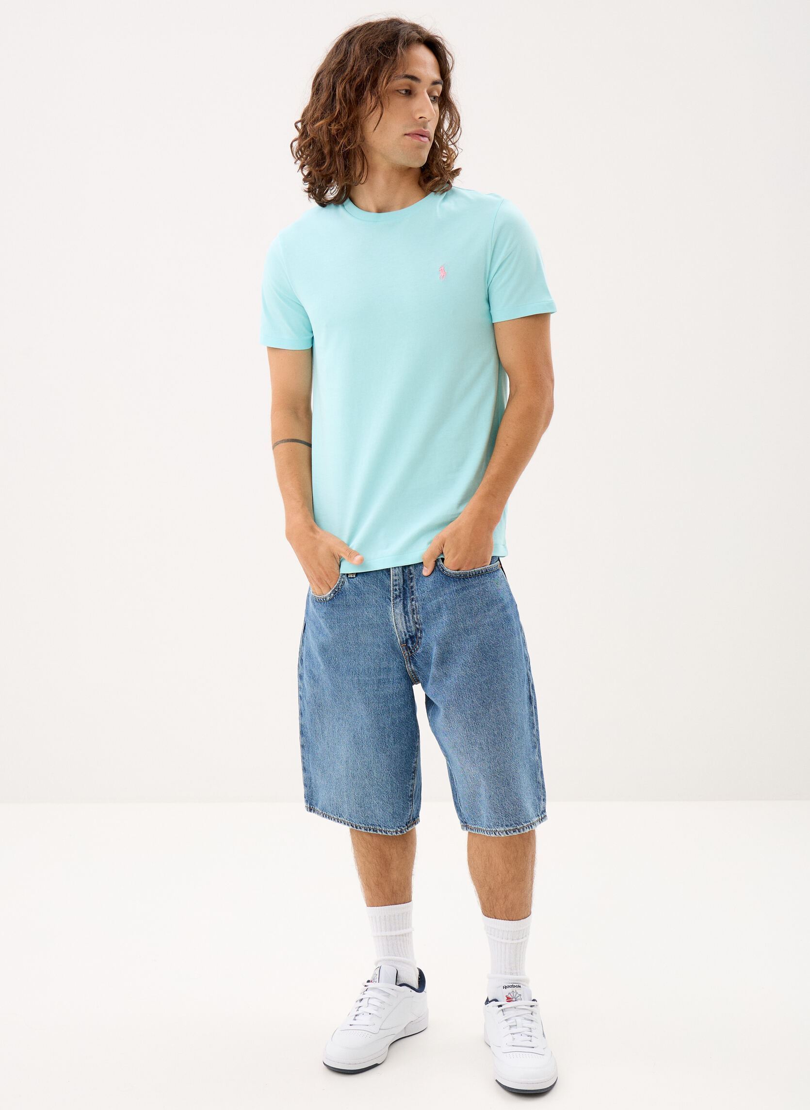 T-Shirts T-shirt ajusté à col rond en jersey 7106 herren blau Polo Ralph Lauren T-Shirts T-shirt ajusté à col rond en jersey 7106 herren blau NEW AQUA/C3166