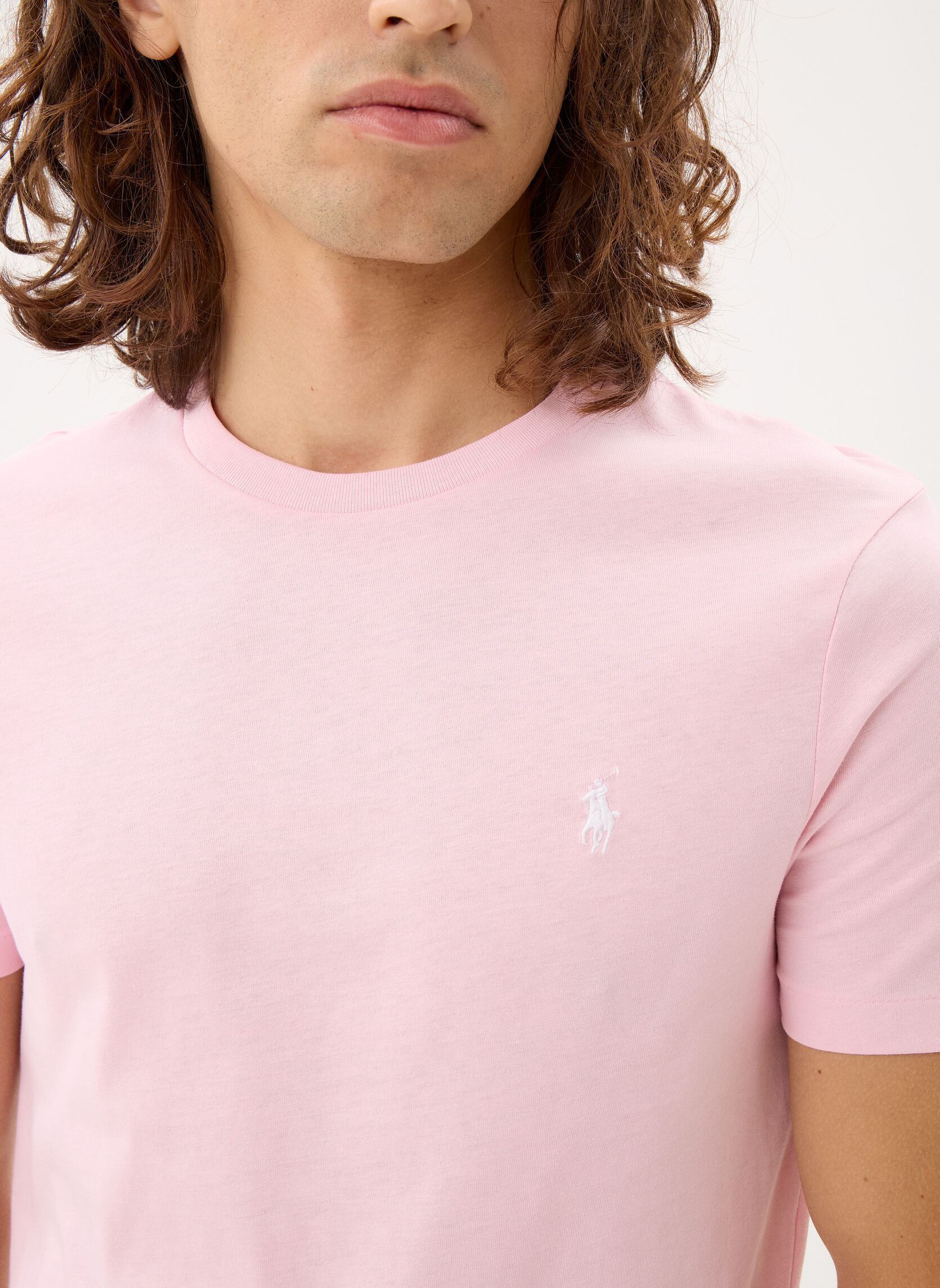 Magliette T-shirt ajusté à col rond en jersey 7106 uomo rosa Polo Ralph Lauren Magliette T-shirt ajusté à col rond en jersey 7106 uomo rosa GARDEN PINK/C1730